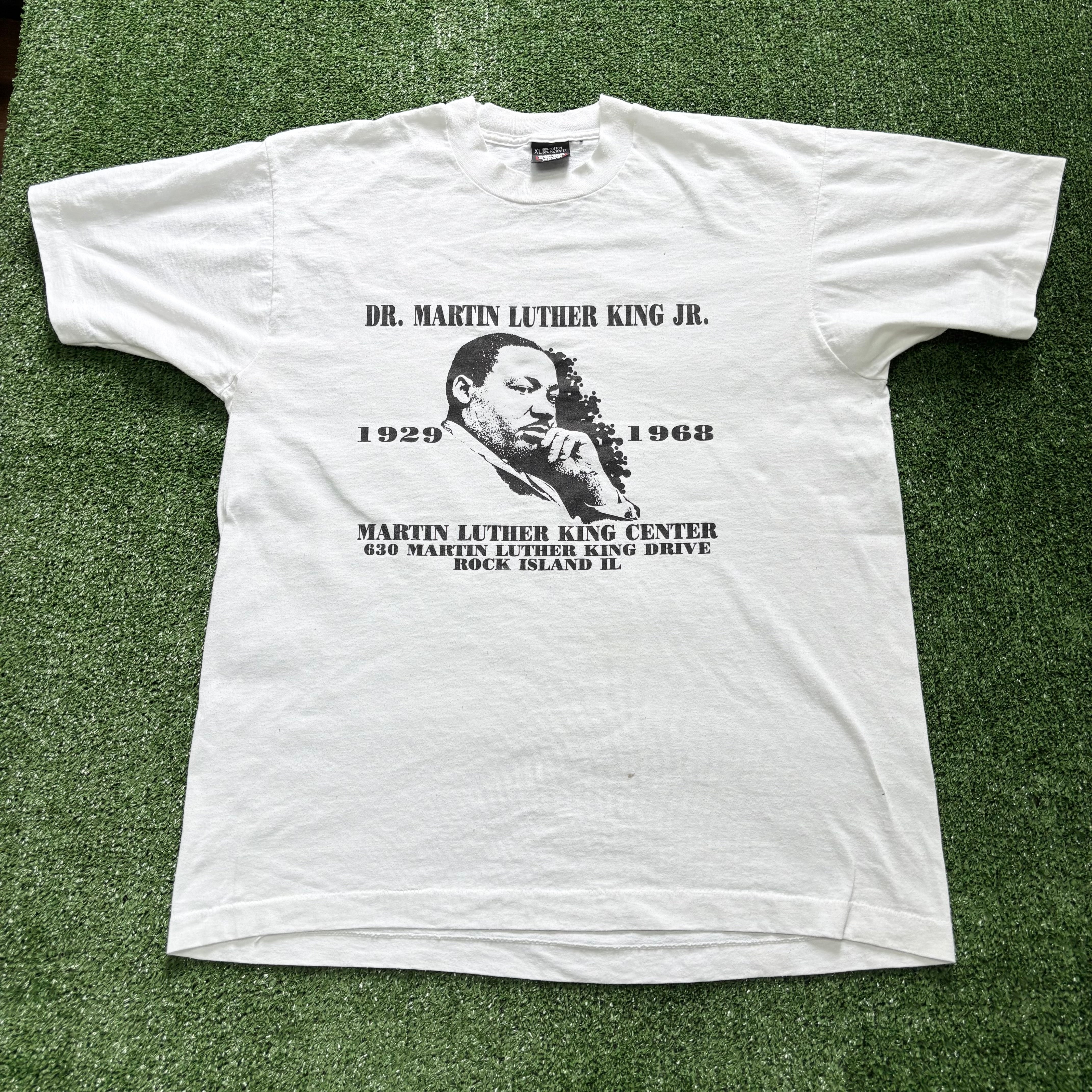 Vintage T Shirt Mens Large White Single Stitch Martin Luther King Jr.