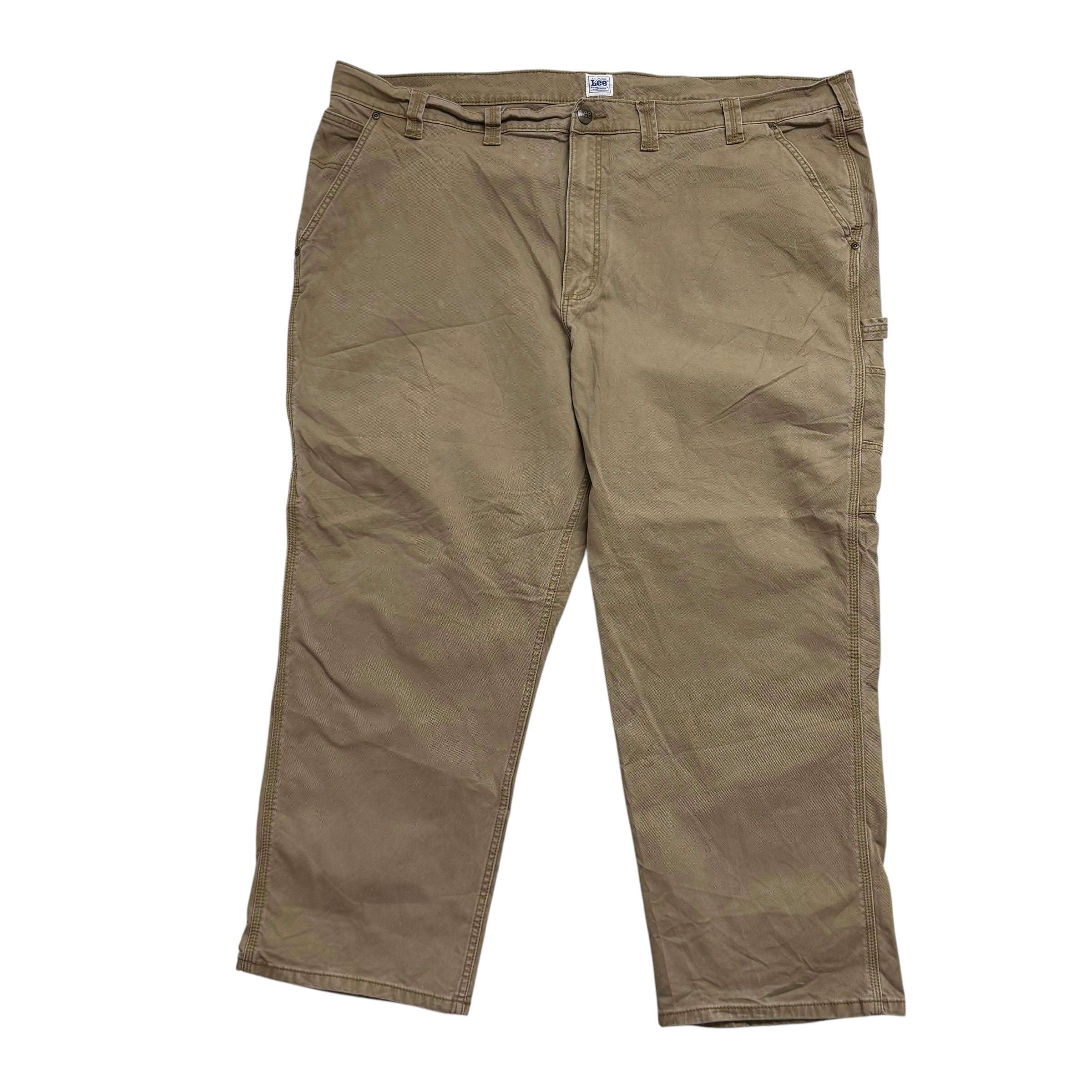 Lee Carpenter Trousers W50 L30 Mens Tan Relaxed Straight Fit Stretch Pants