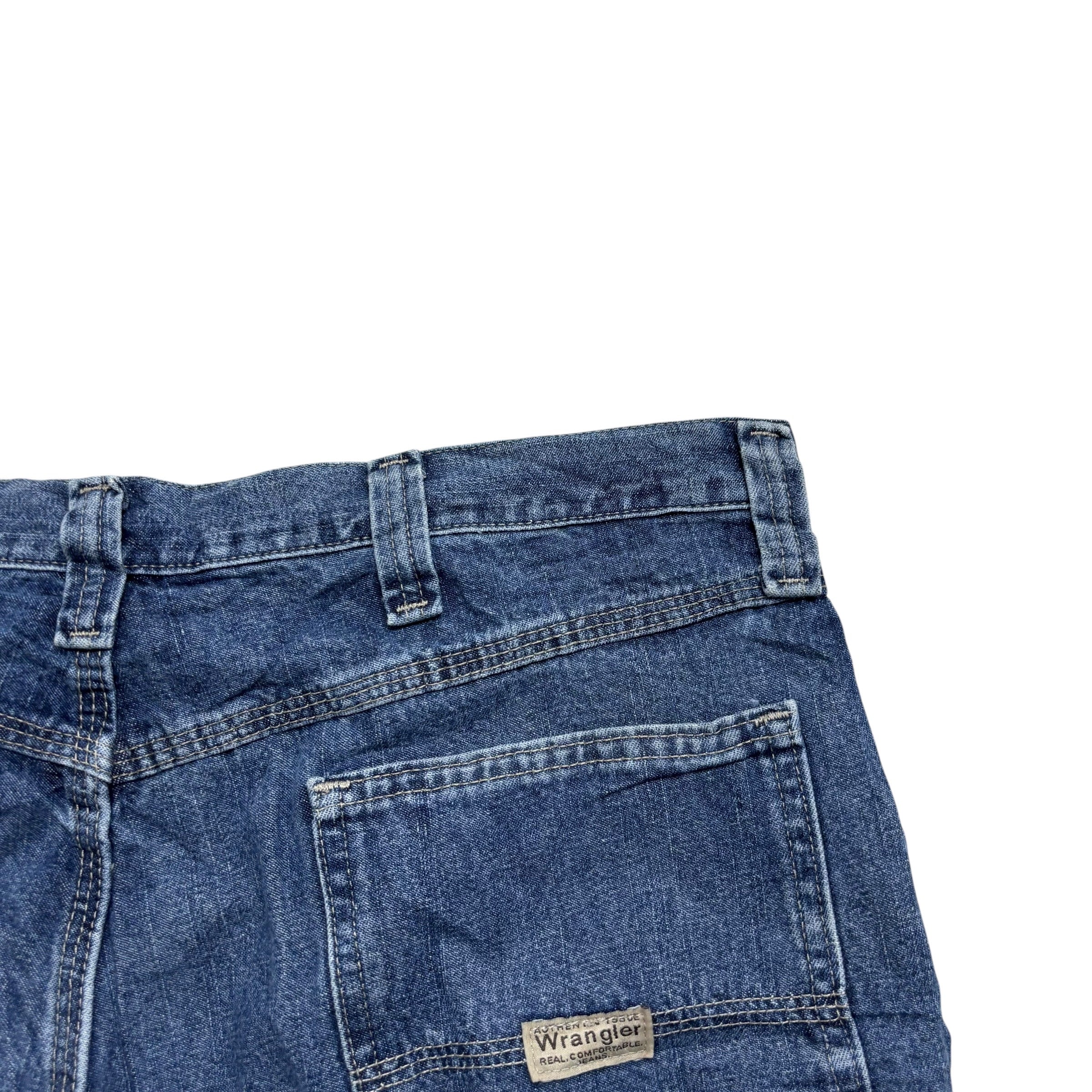 Wrangler Baggy Jorts W38 Mens Mid Blue Denim Shorts Relaxed Fit Carpenter (F)