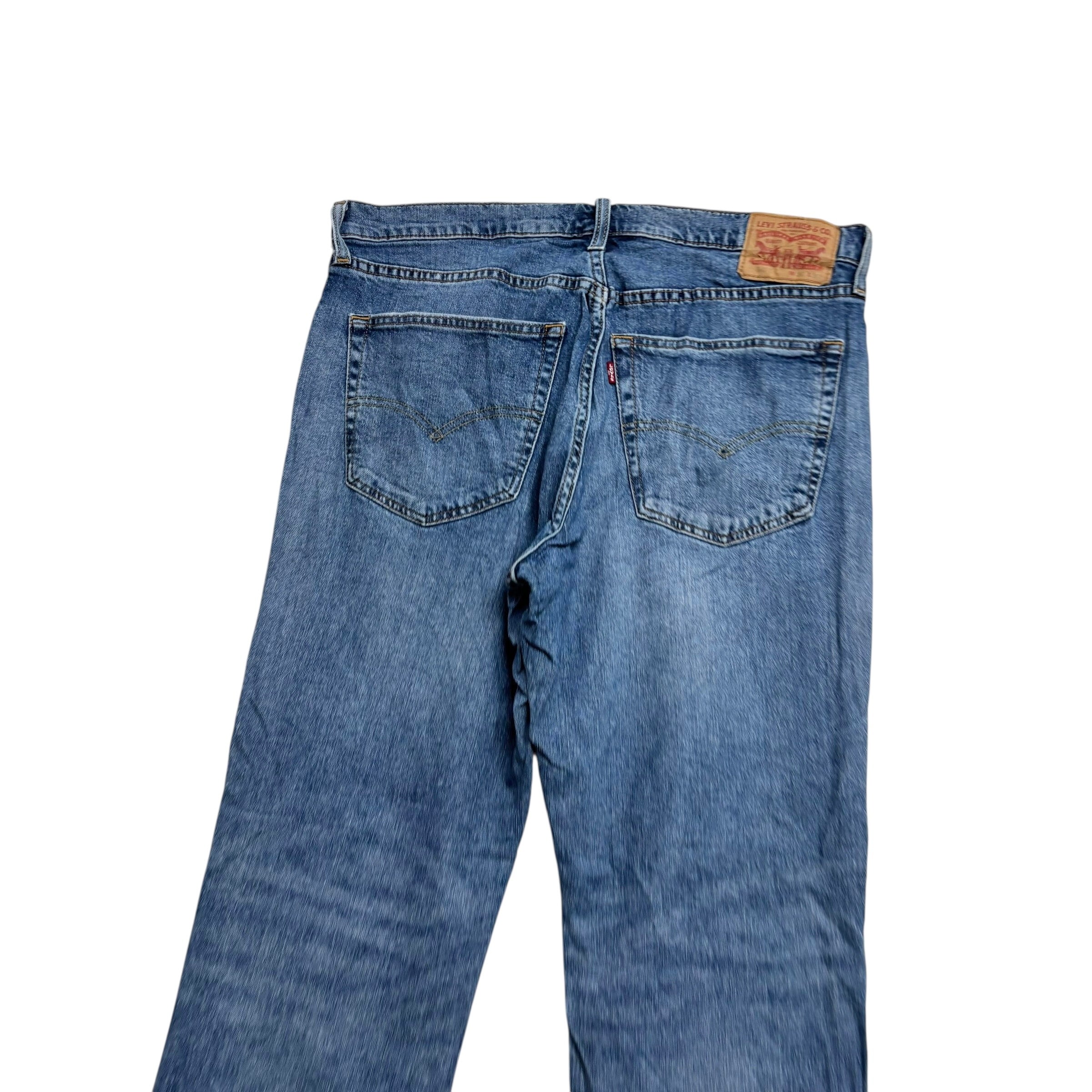 Levis 541 Jeans W36 L30 Mens Mid Blue Athletic Tapered Fit Stretch Denim (E)