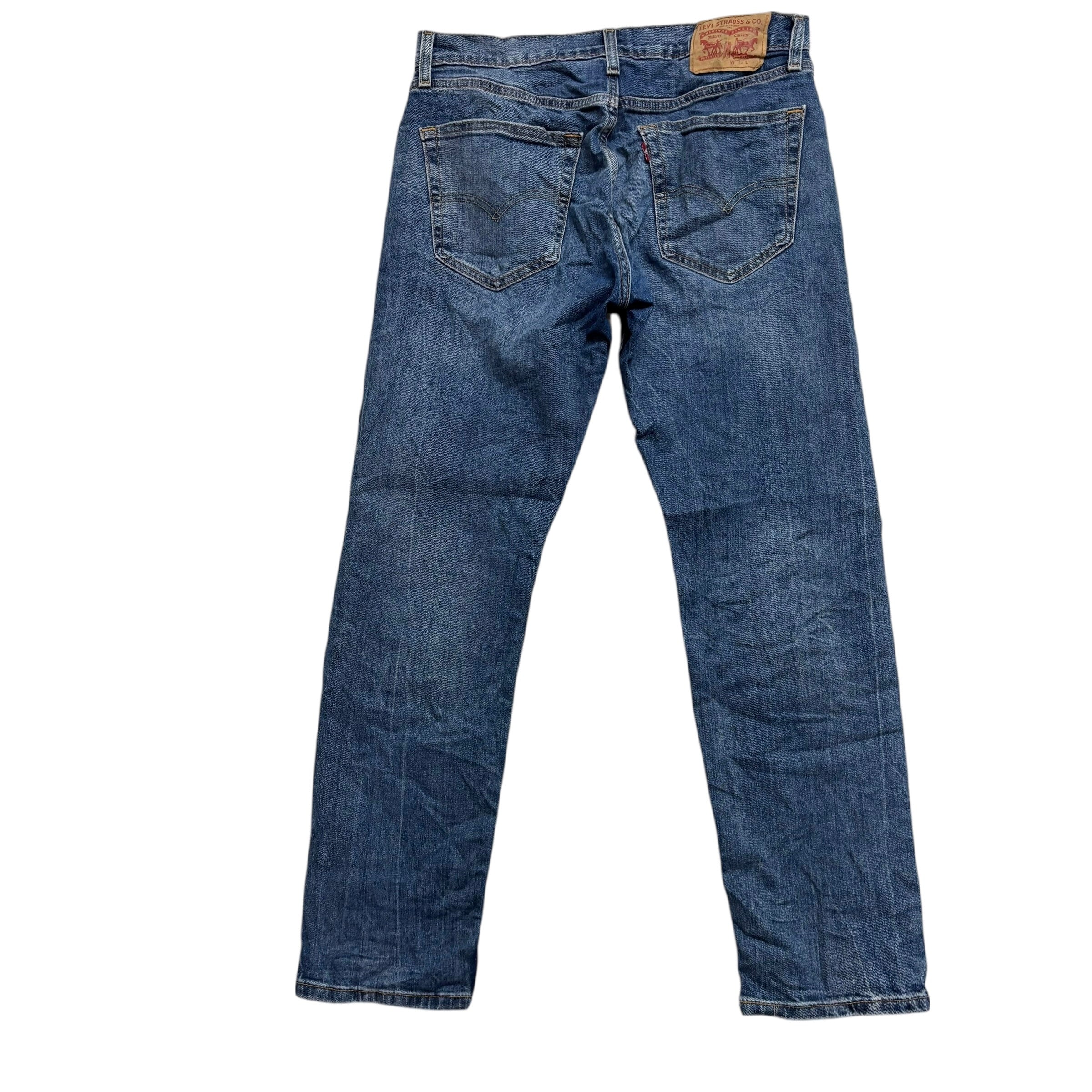 Levis 502 Jeans W32 L30 Mens Mid Blue Regular Tapered Fit Stretch Denim (E)