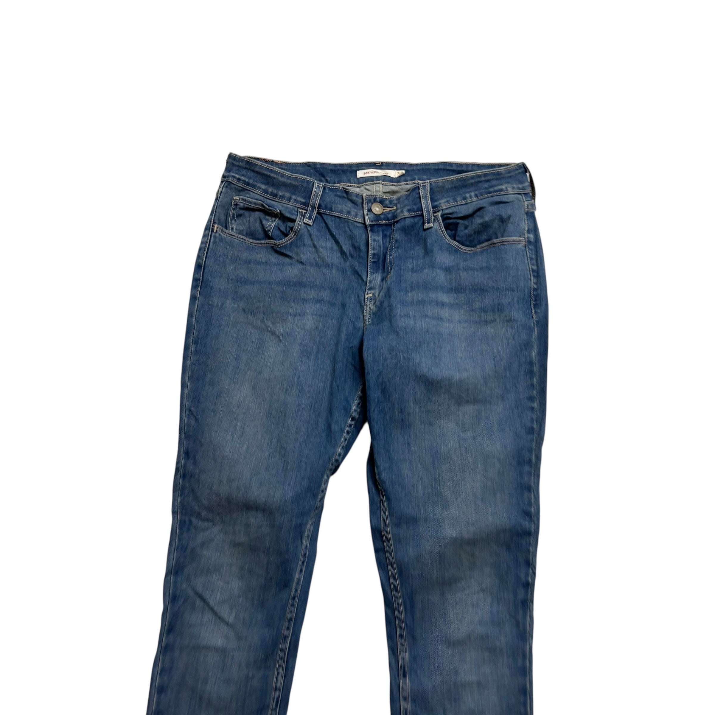 Levis 535 Jeans W32 L30 Womens Super Skinny Mid Blue Stretch Denim (E)