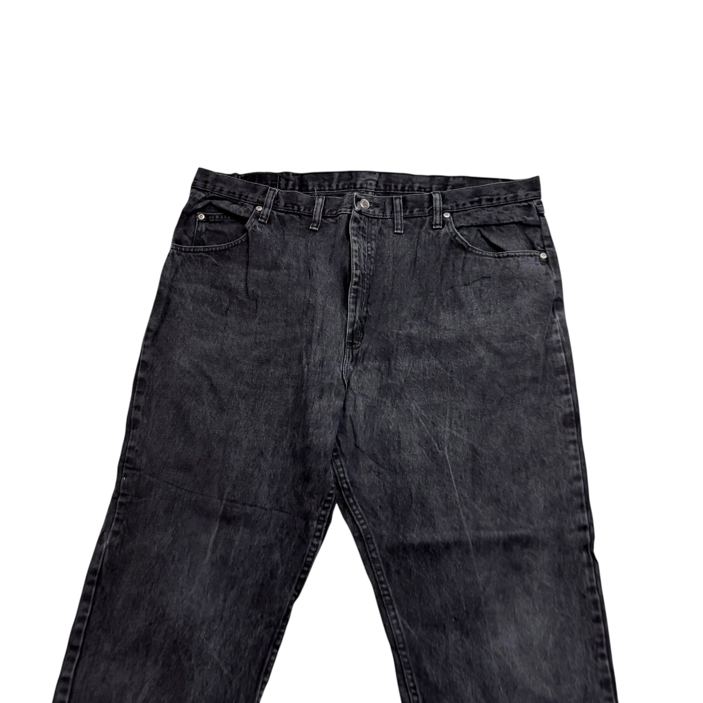 Wrangler Jeans W44 L29 Mens Black Relaxed Straight Fit Denim