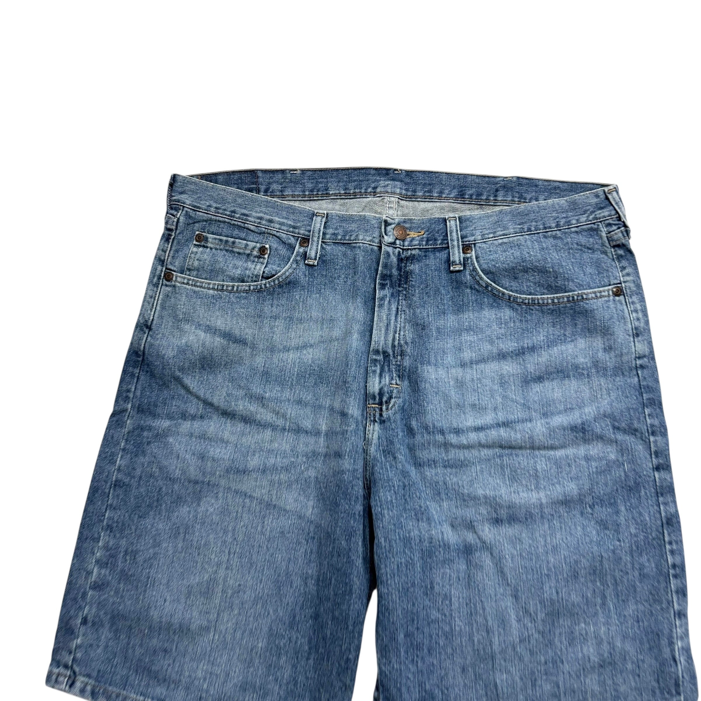Wrangler Baggy Jorts W38 Mens Denim Shorts Mid Blue Relaxed Fit (E)