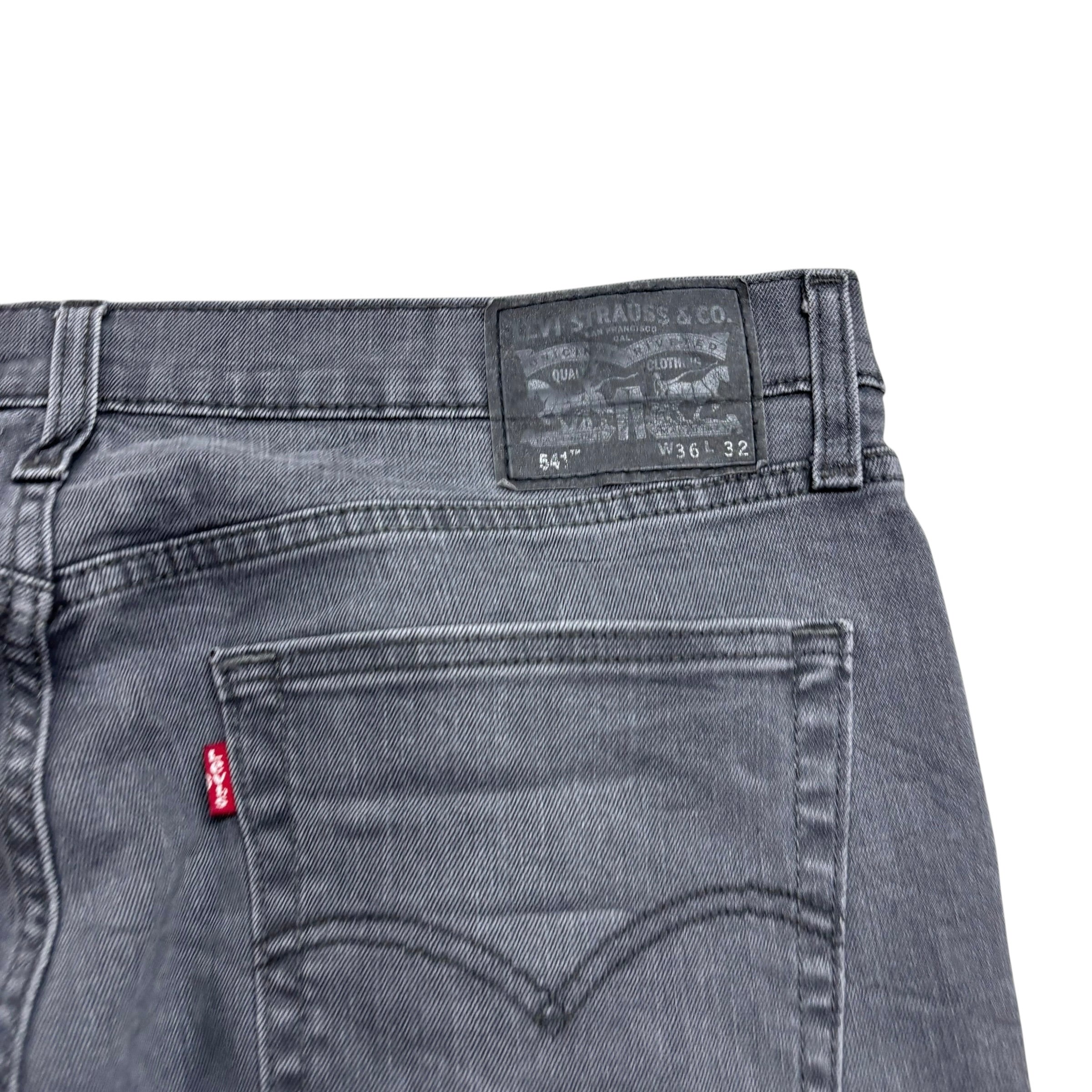 Levis 541 Jeans W36 L32 Mens Grey Athletic Tapered Fit Stretch Denim (F)