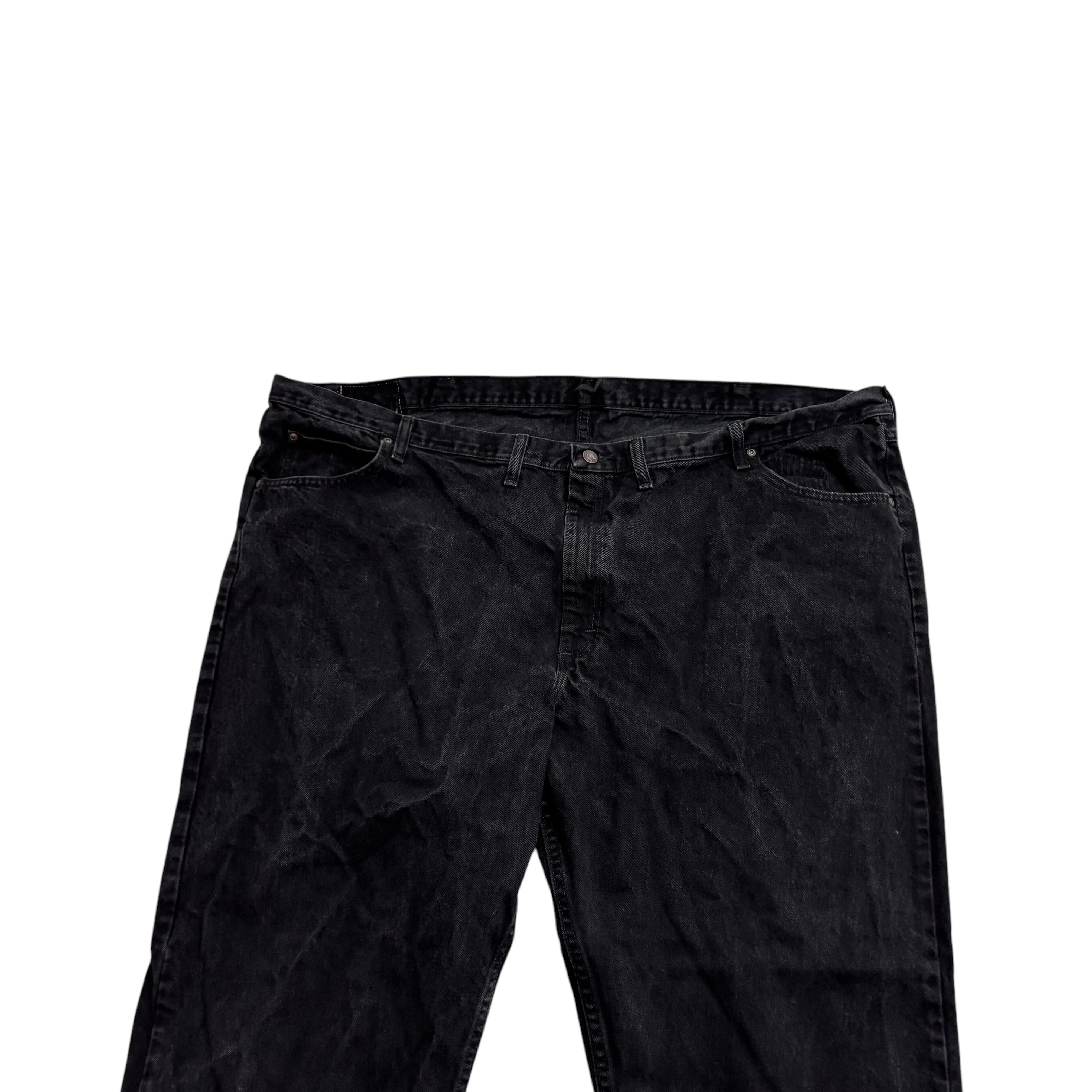 Wrangler Jeans W52 L30 Mens Black Relaxed Straight Fit Denim (E)