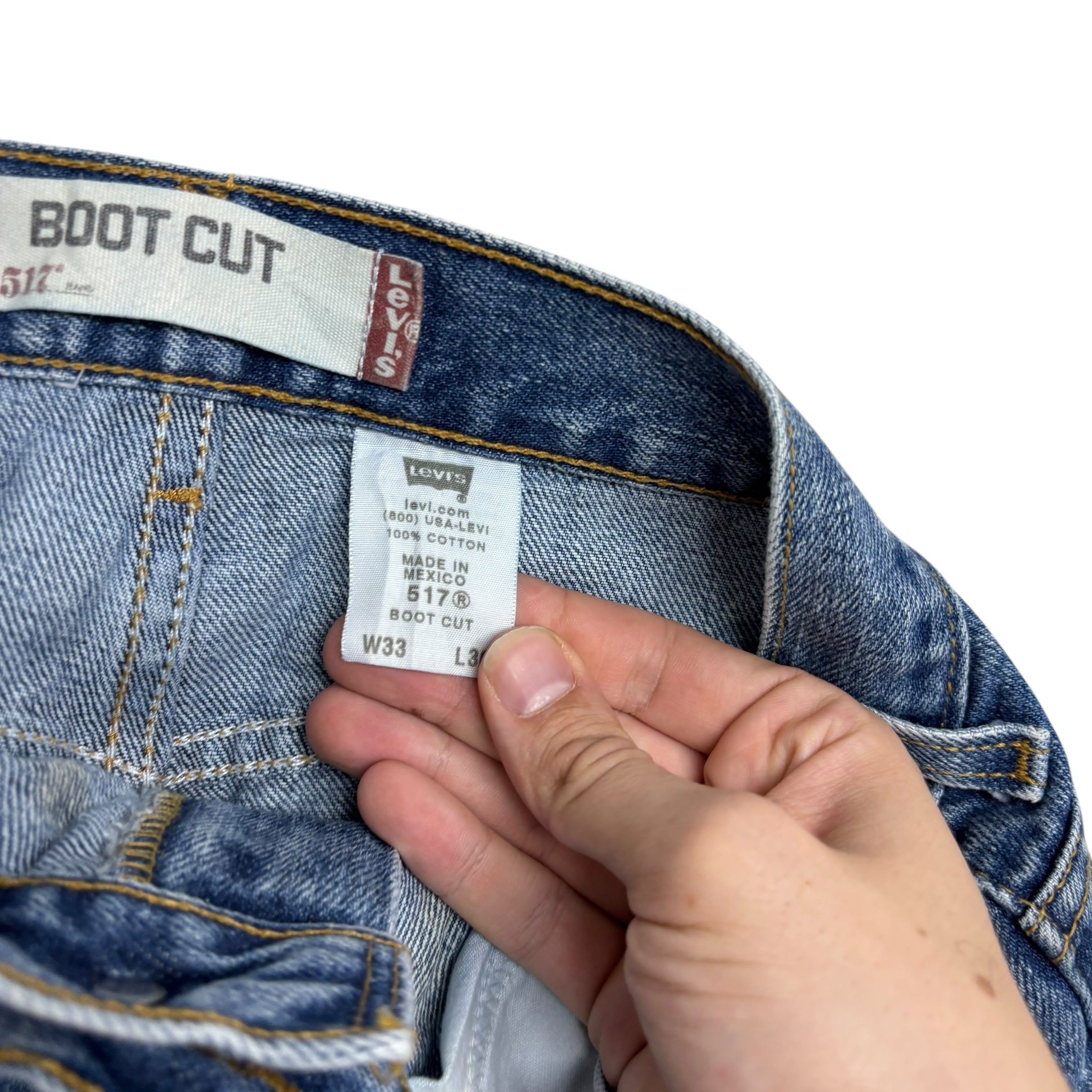 Levis 517 Jeans W33 L30 Mens Light Blue Regular Bootcut Fit Vintage Denim (E)