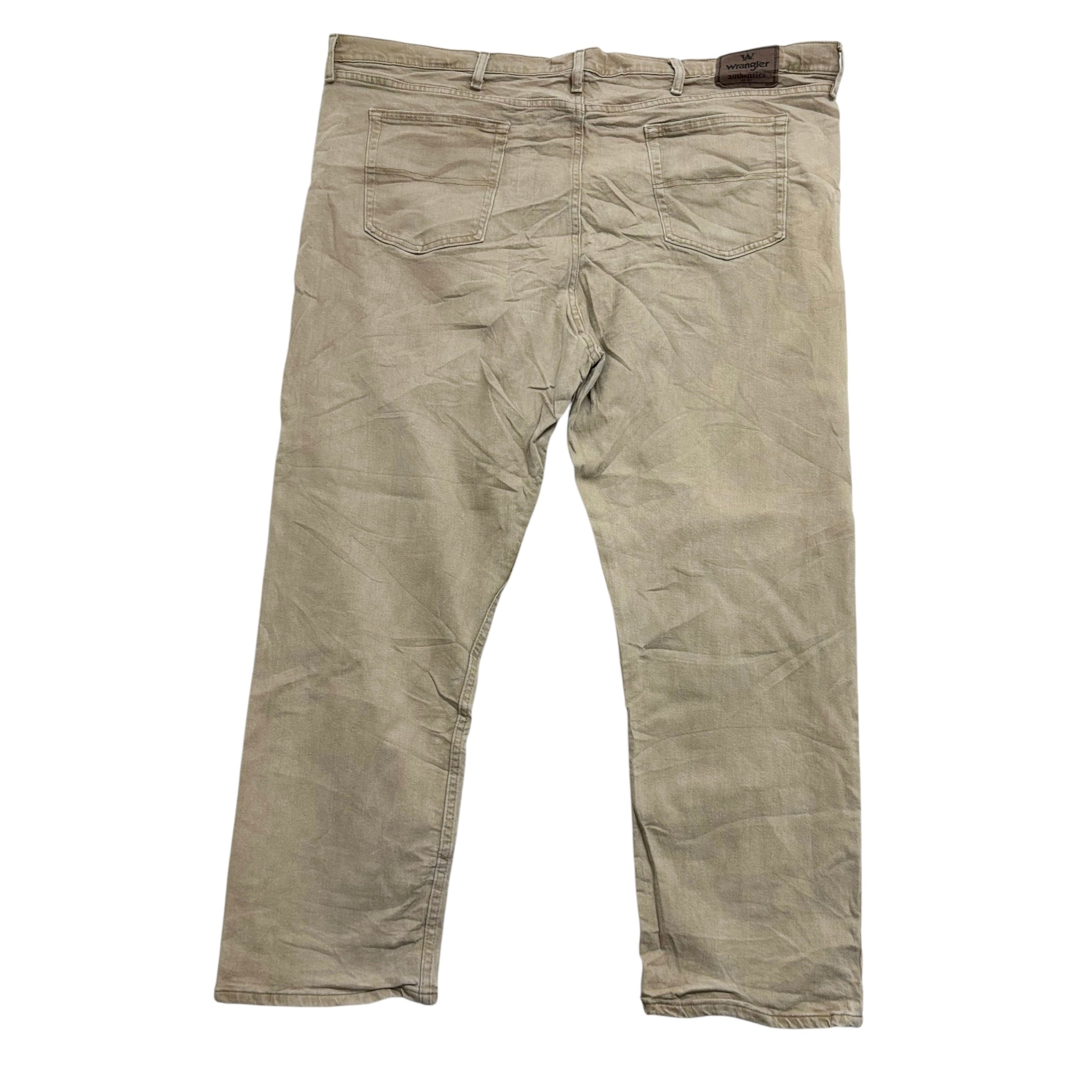 Wrangler Jeans W50 L30 Mens Beige Relaxed Straight Fit Stretch Denim (E)
