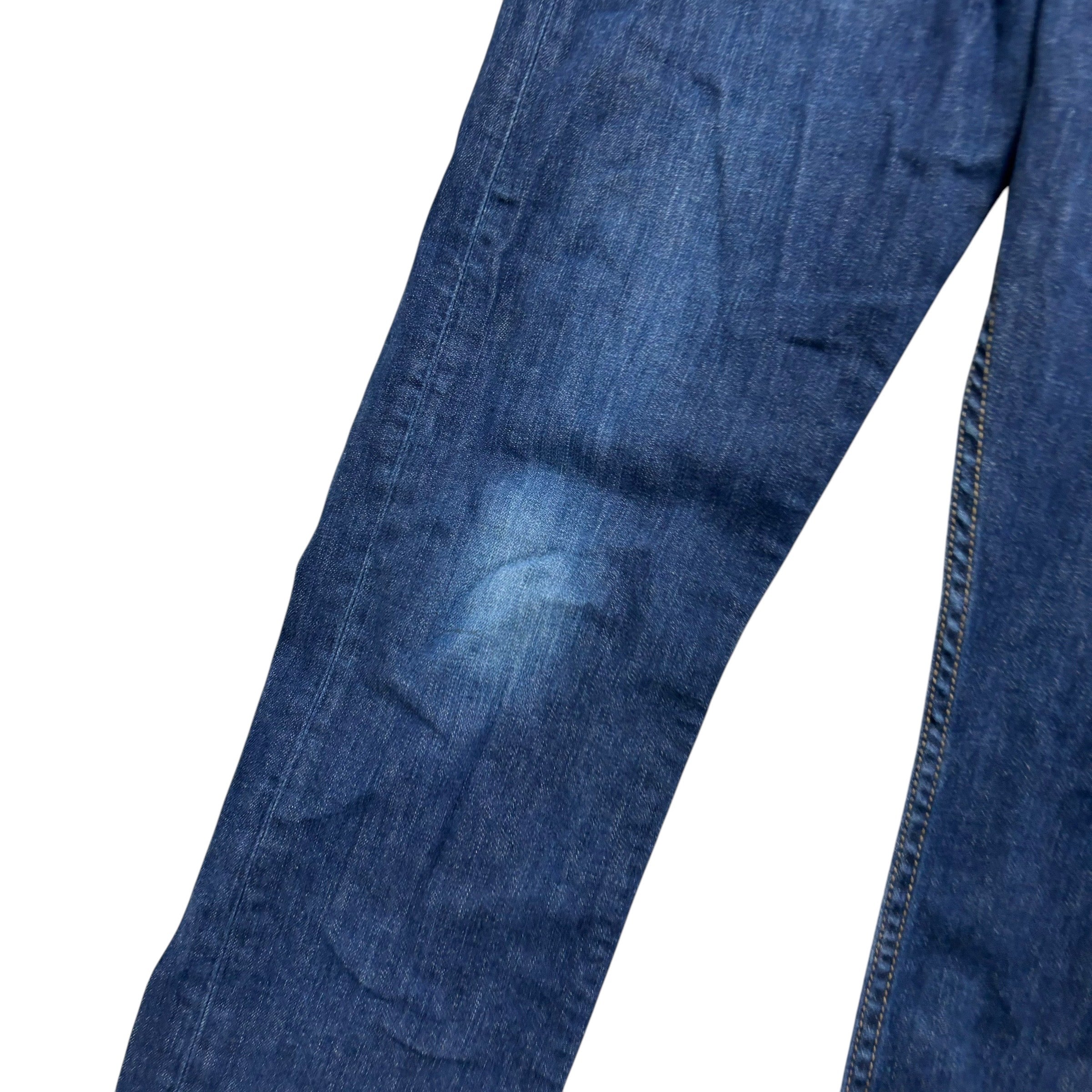 Levis 513 Jeans W34 L31 Mens Dark Blue Slim Straight Fit Stretch Denim (F)