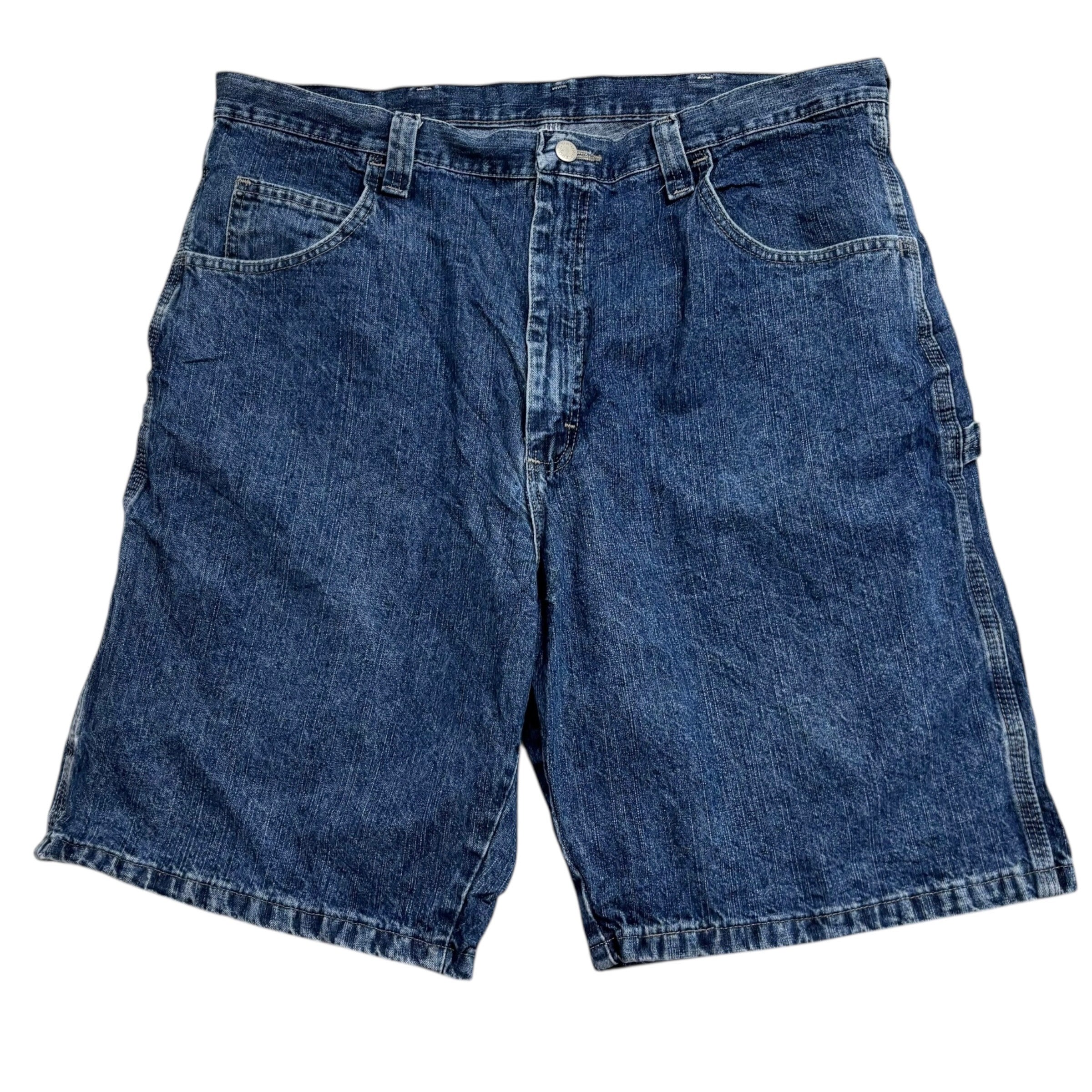 Wrangler Baggy Jorts W38 Mens Mid Blue Carpenter Denim Shorts Relaxed Fit (E)