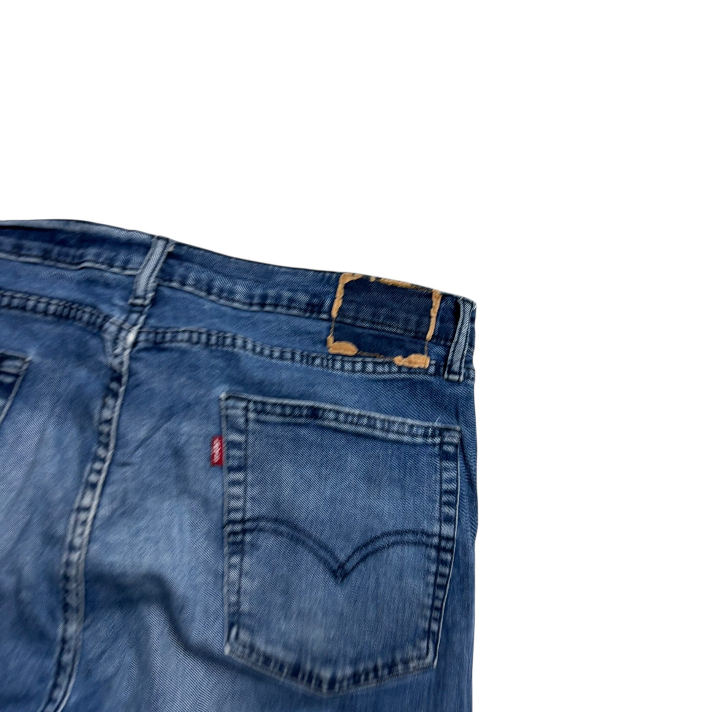 Levis 513 Jeans W36 L31 Mens Navy Blue Slim Straight Fit Stretch Denim (F)