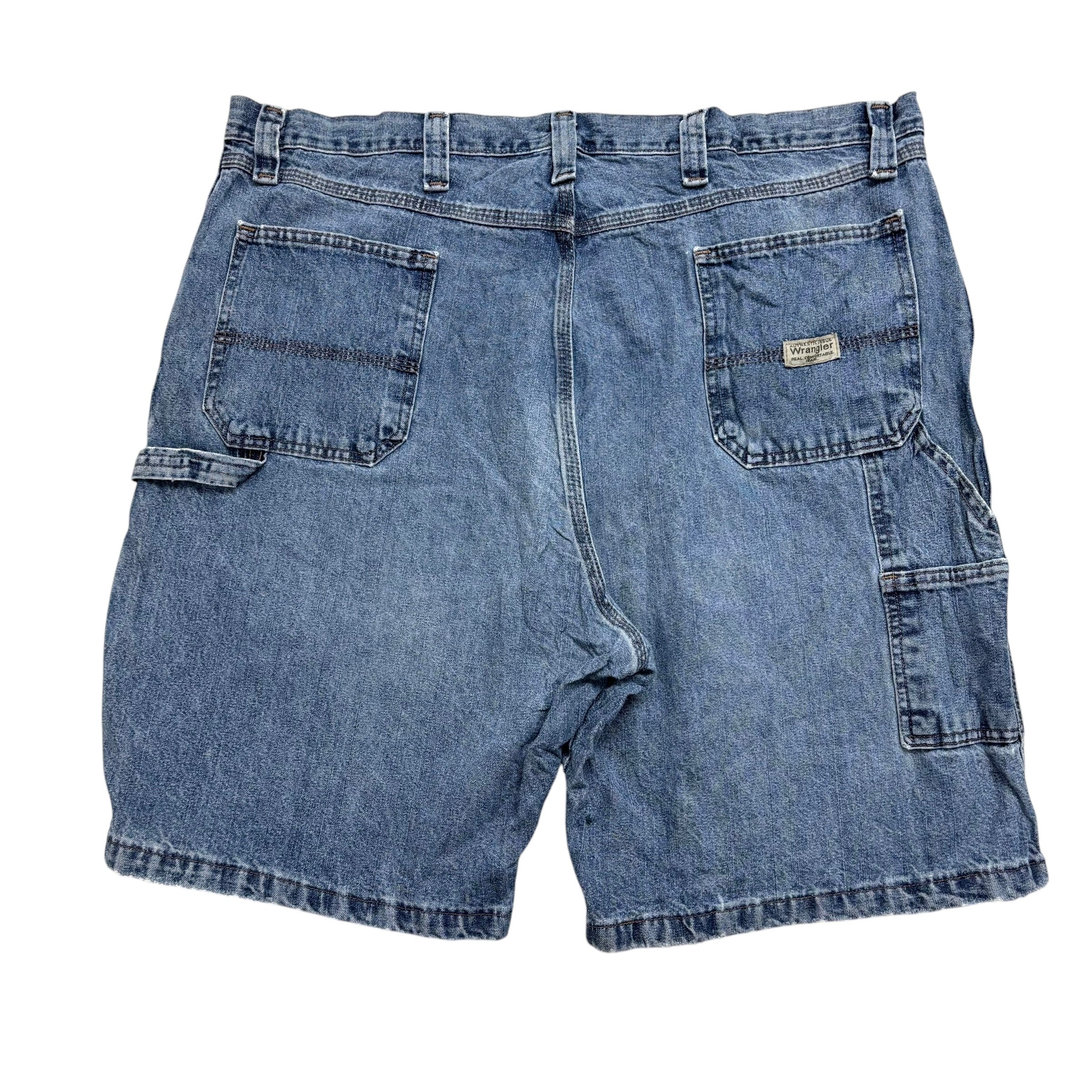 Wrangler Baggy Jorts W42 Mens Mid Blue Denim Shorts Relaxed Fit Carpenter