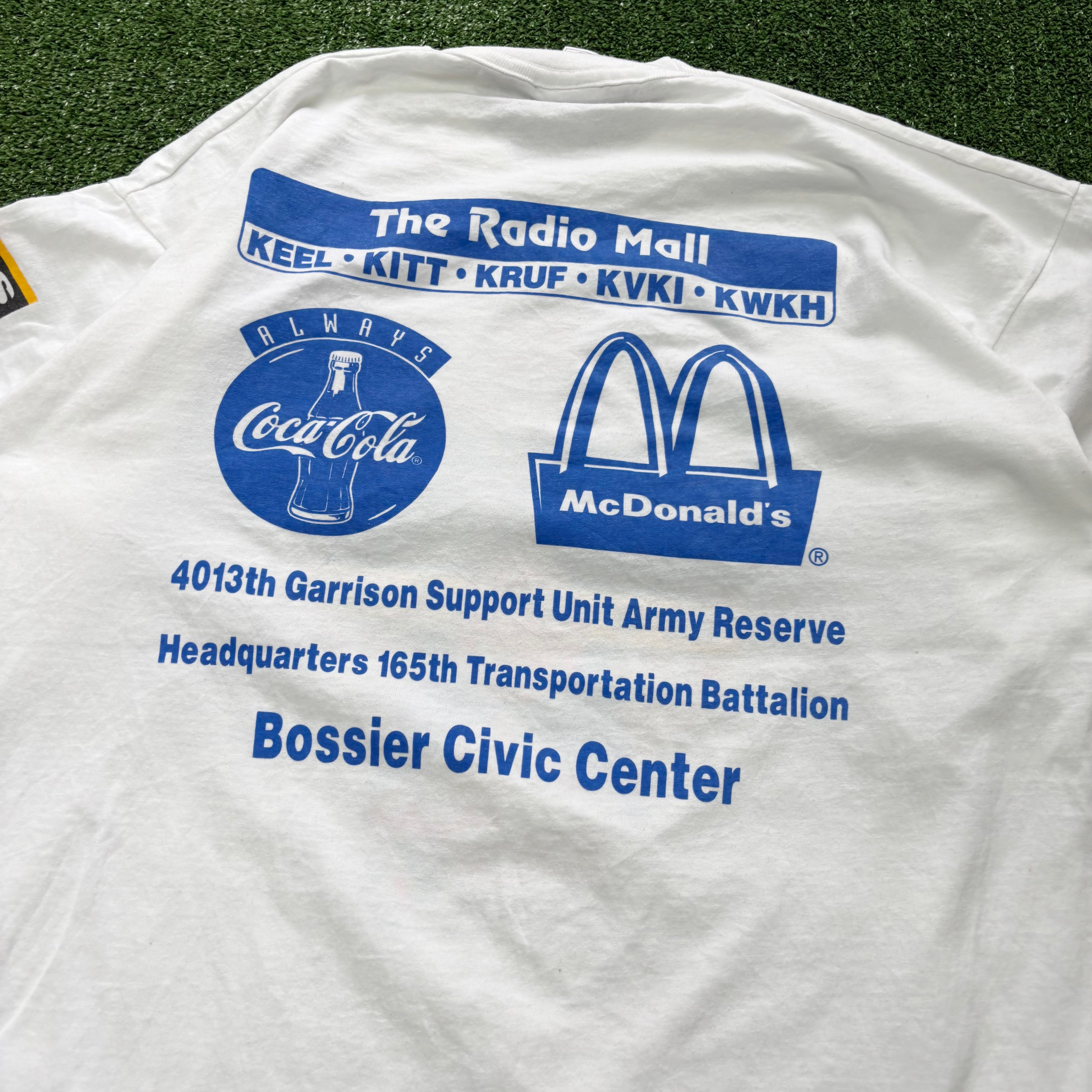 Vintage T Shirt Mens XL White Graphic Print 90s USA 1997 Radio (E)