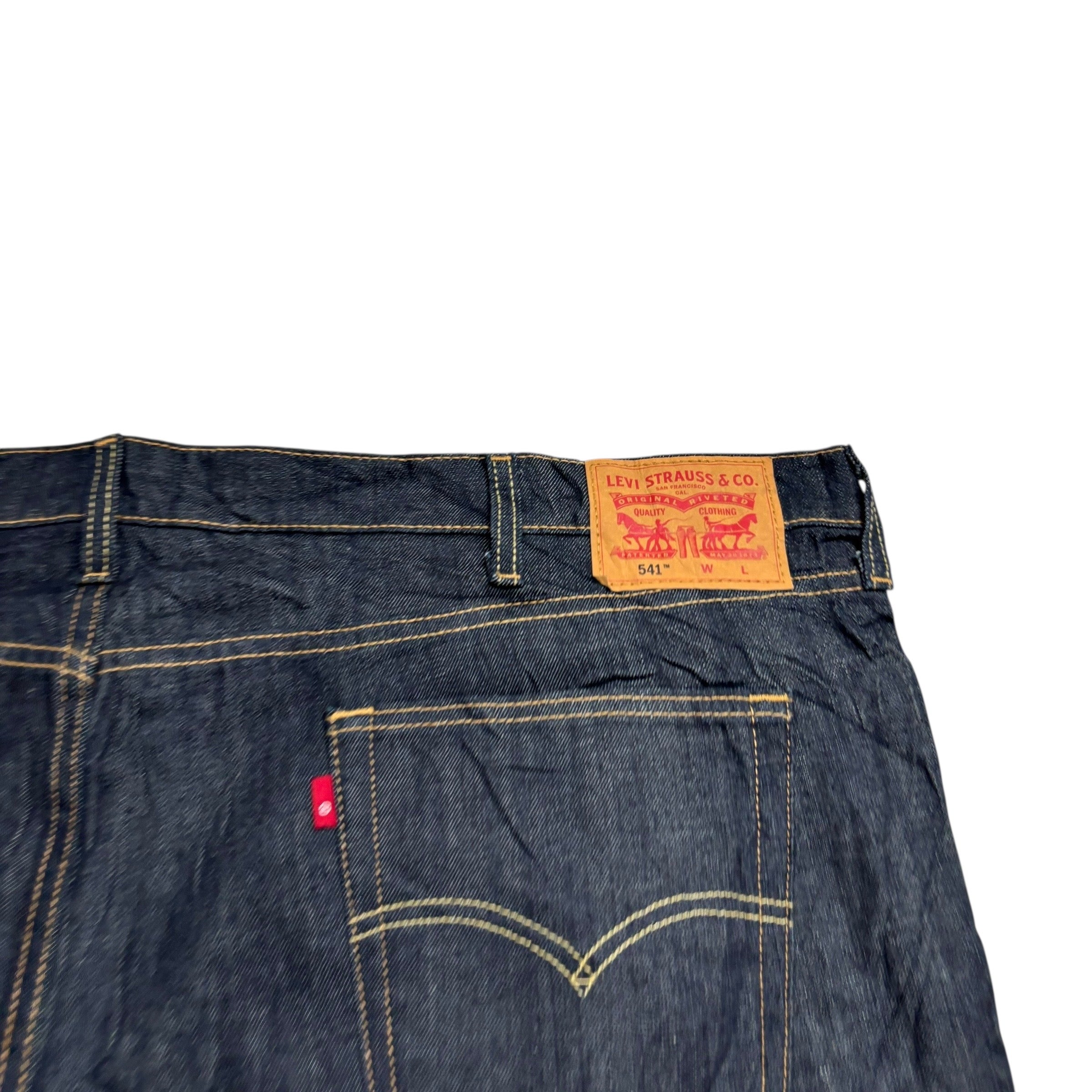 Levis 541 Jeans W50 L30 Mens Dark Blue Athletic Tapered Fit Stretch Denim (E)