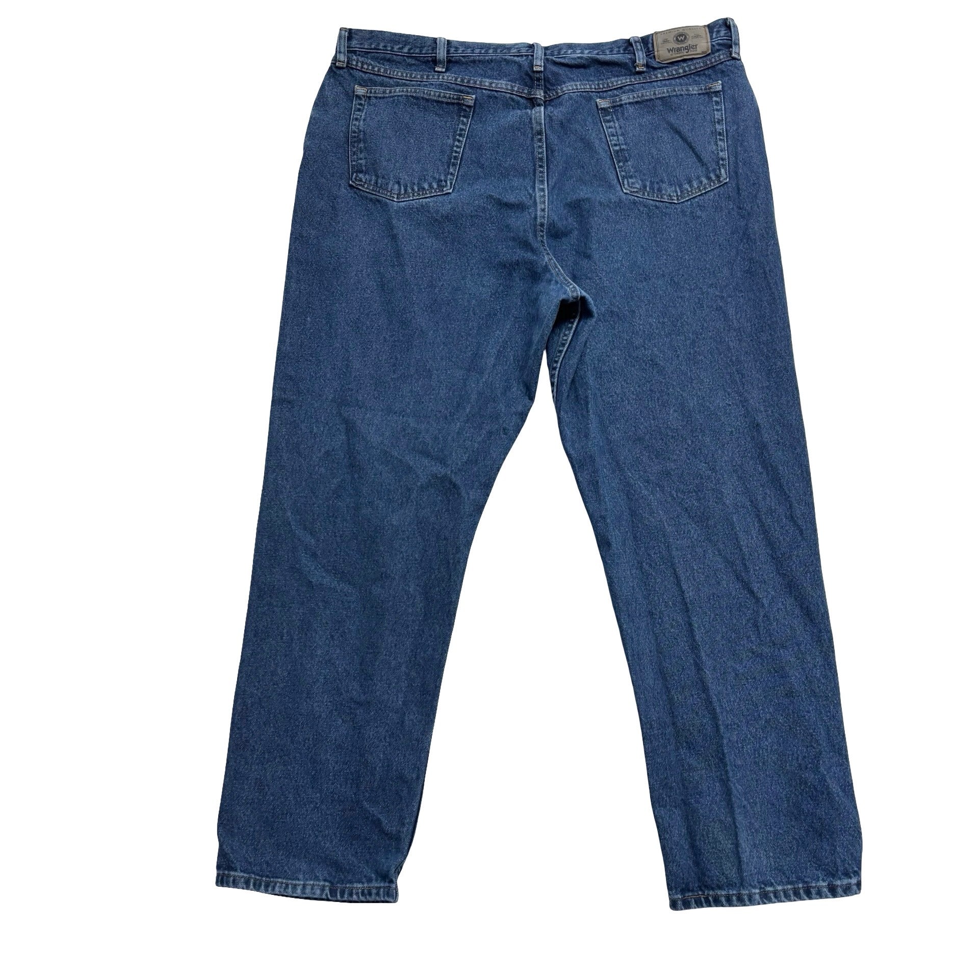 Wrangler Jeans W44 L32 Mens Mid Blue Relaxed Straight Fit Denim (E)