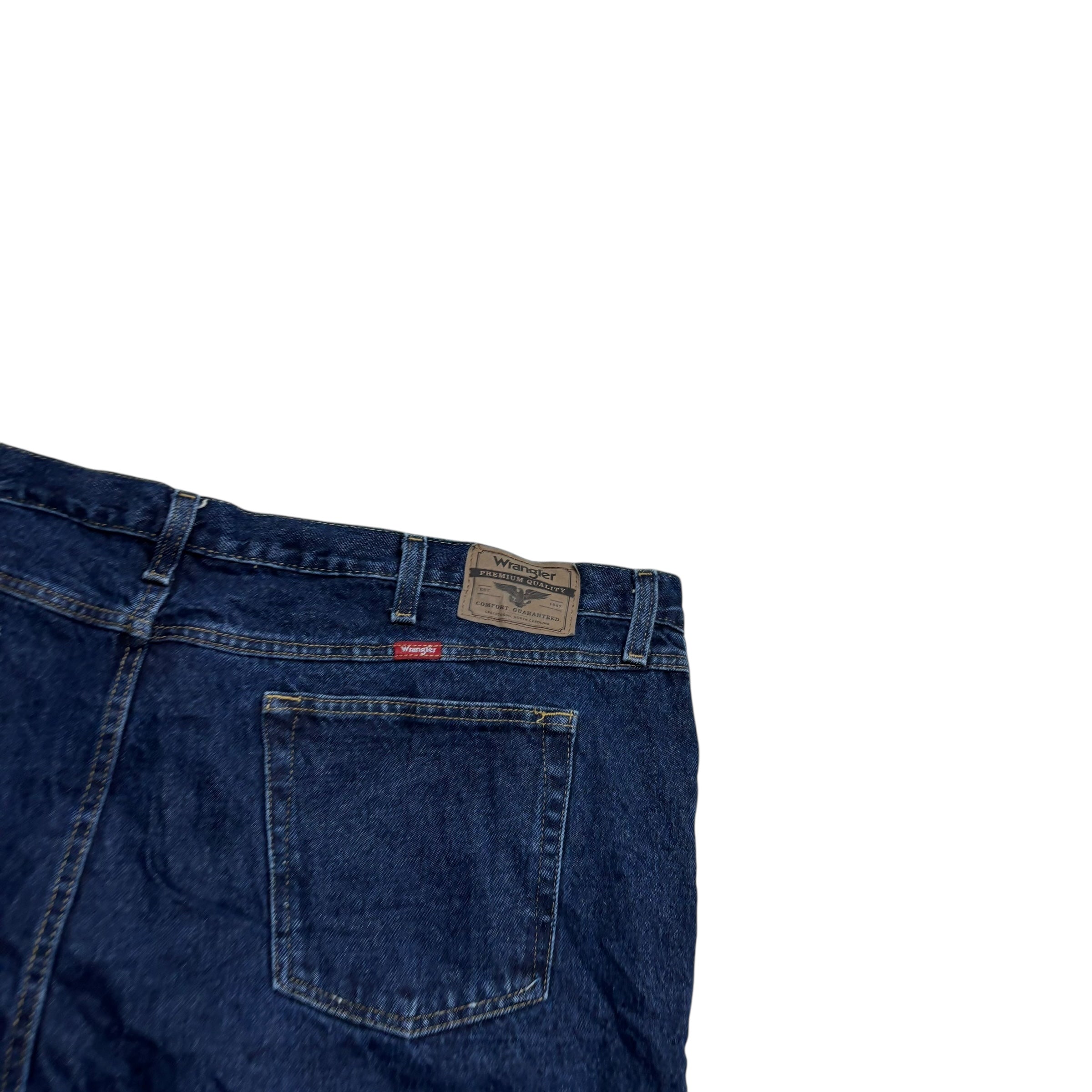 Wrangler Jeans W50 L30 Mens Dark Blue Regular Straight Fit Denim (E)