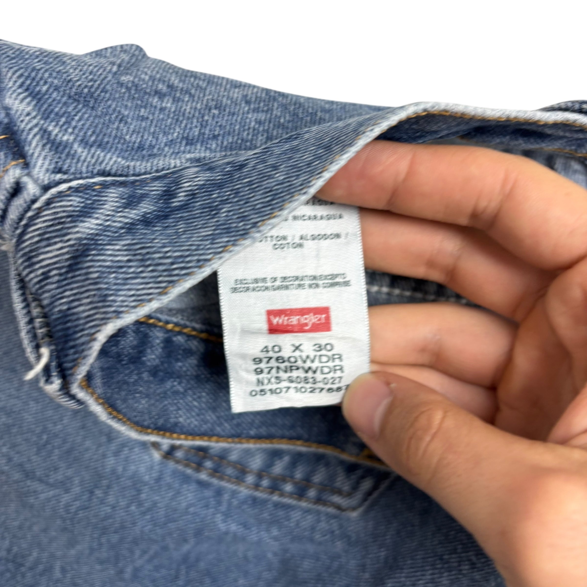Wrangler Jeans W40 L29 Mens Mid Blue Baggy Relaxed Straight Fit Denim