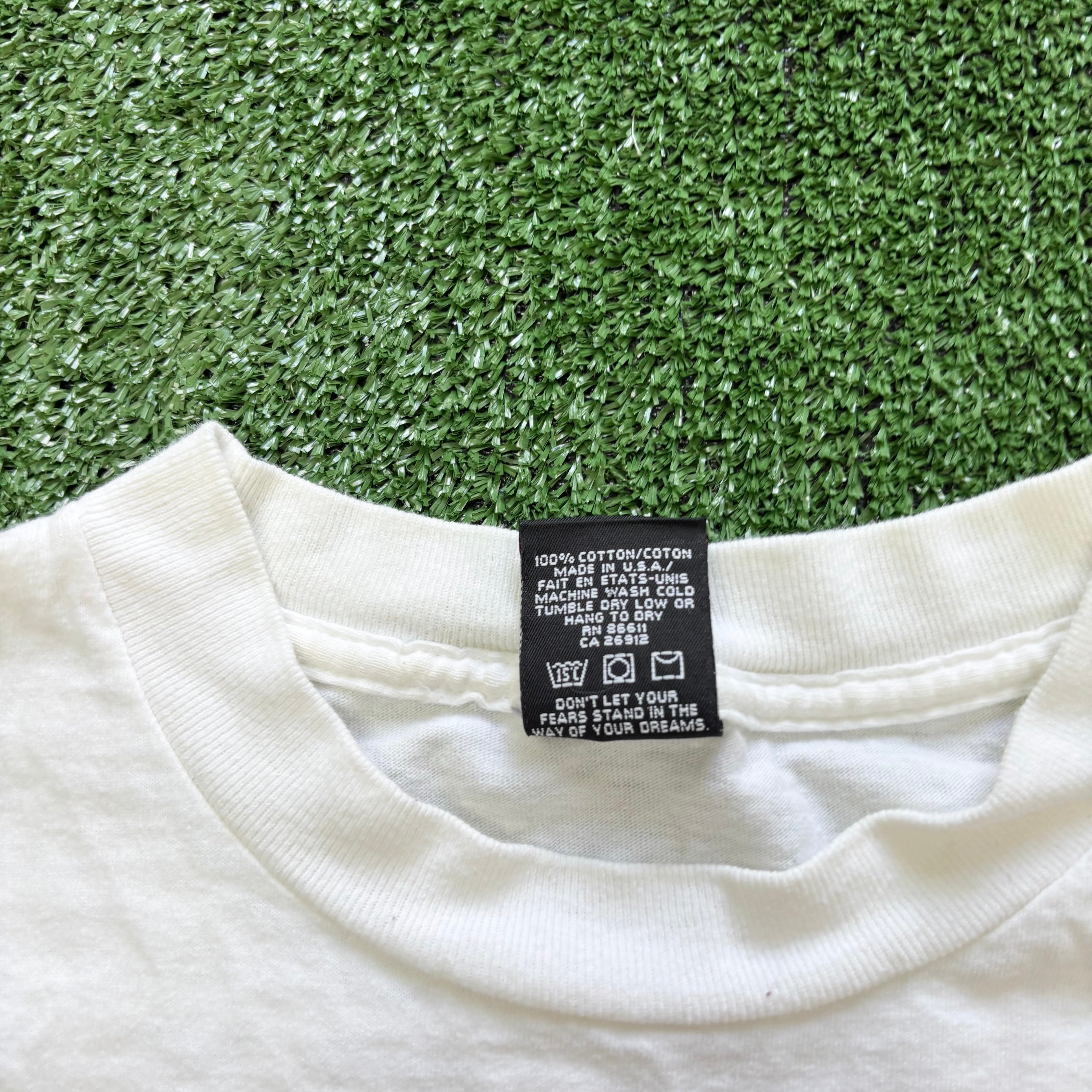 Vintage No Fear T Shirt Mens Large White Single Stitch Graphic Print 90s (E)