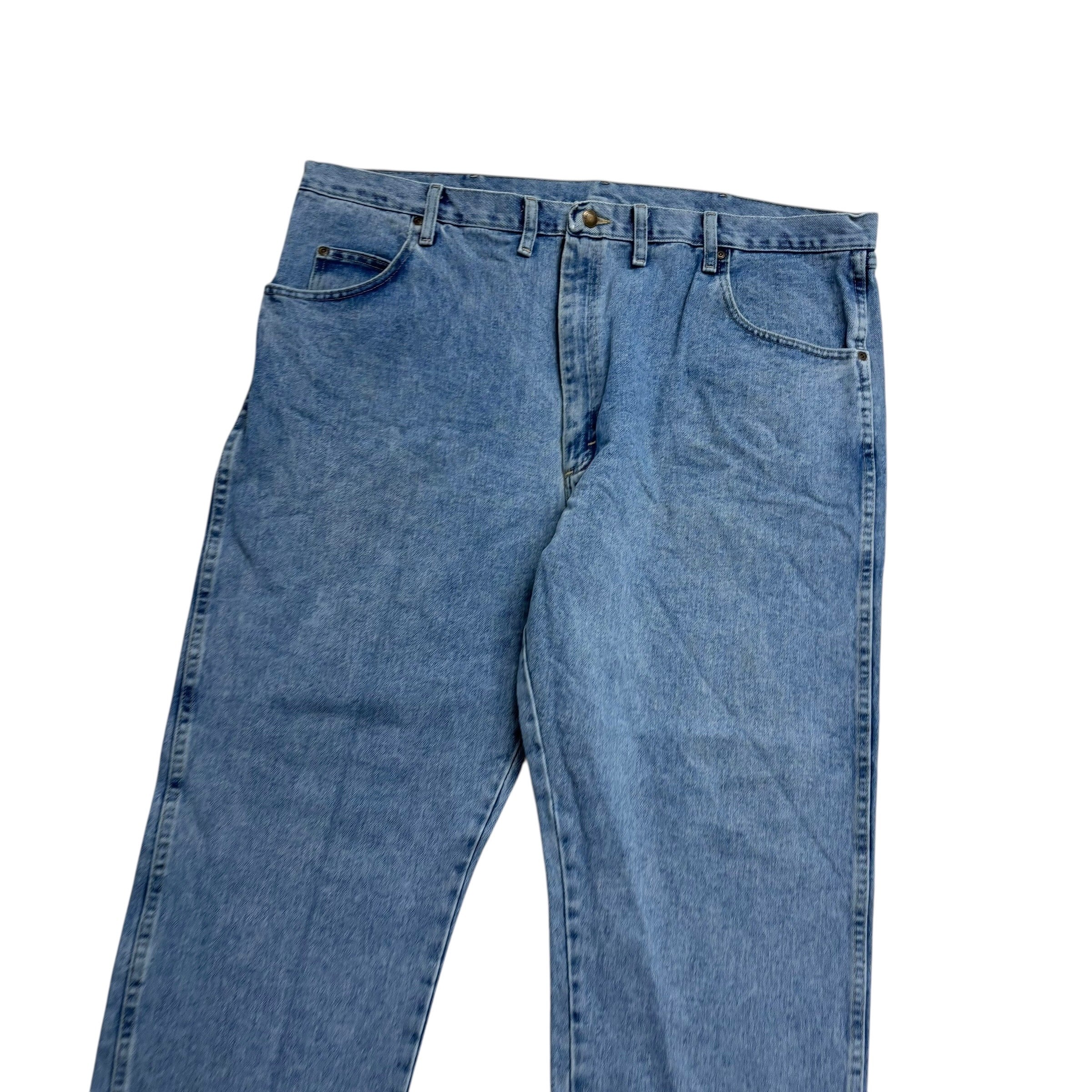 Wrangler Jeans W44 L26 Mens Light Blue Relaxed Straight Fit Vintage Denim