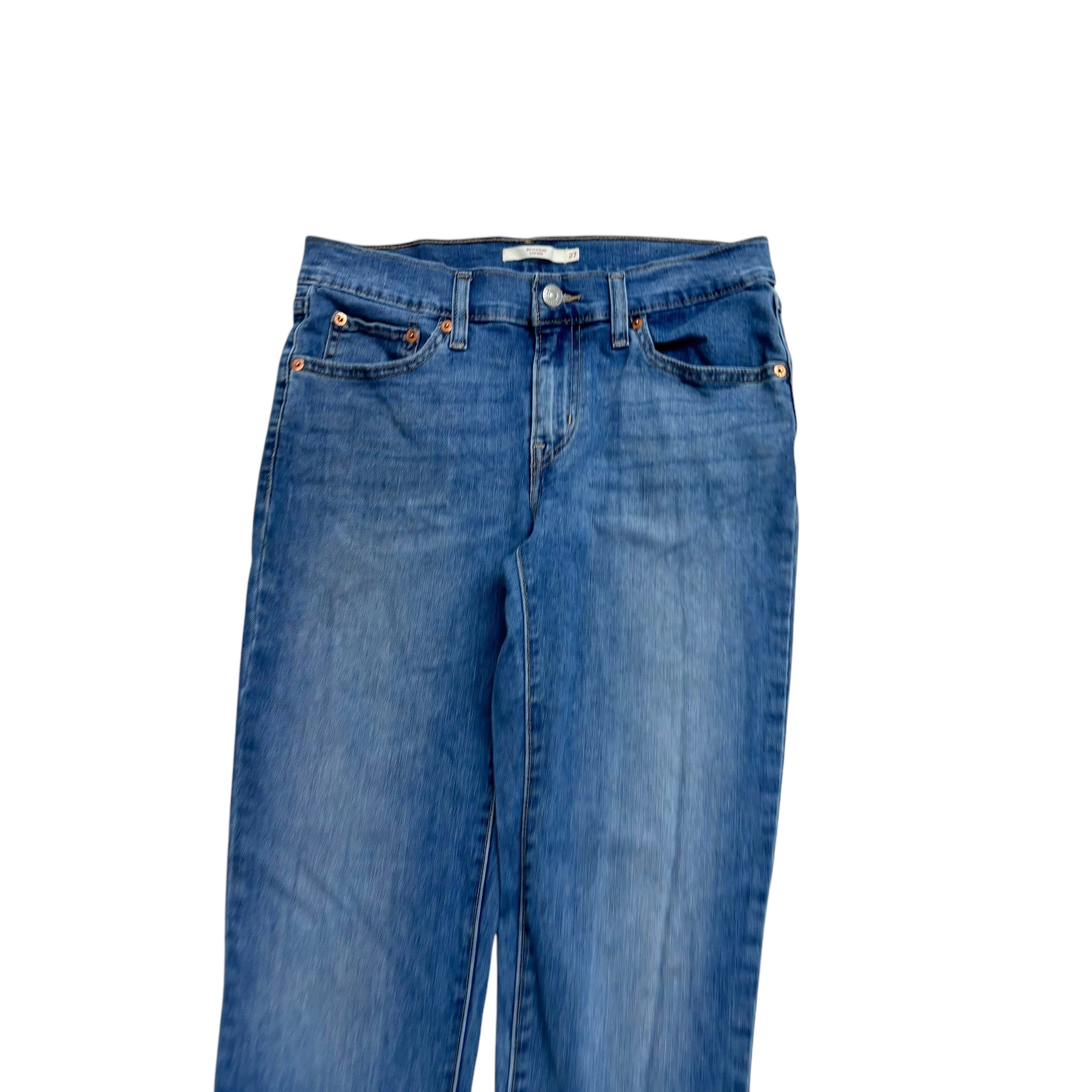 Levis 525 Jegging Jeans W30 L31 Womens Skinny Mid Blue Vintage Stretch Denim (E)