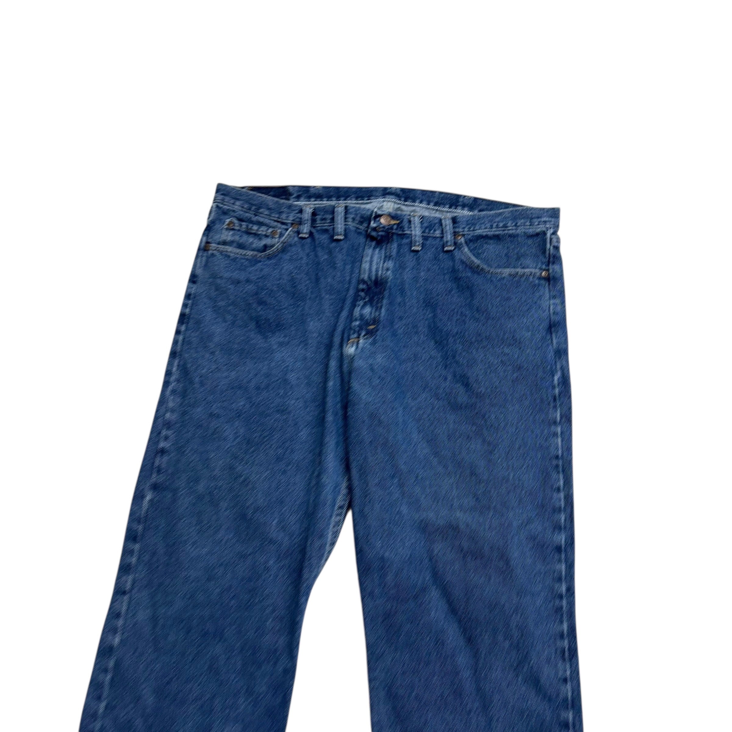 Wrangler Jeans W42 L30 Mens Mid Blue Relaxed Straight Fit Denim (E)