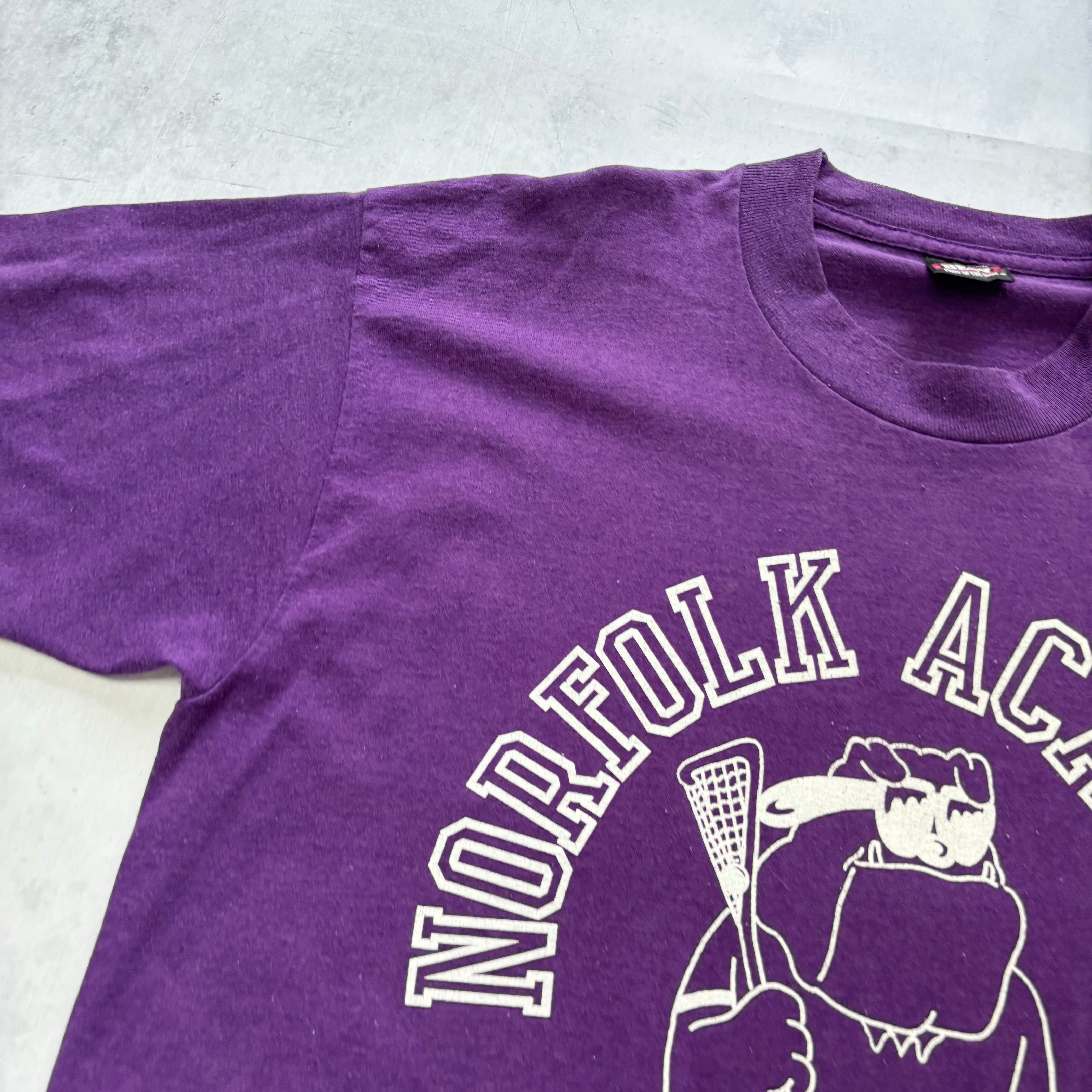 Vintage T Shirt Mens Large Purple Single Stitch Graphic Print 90s College