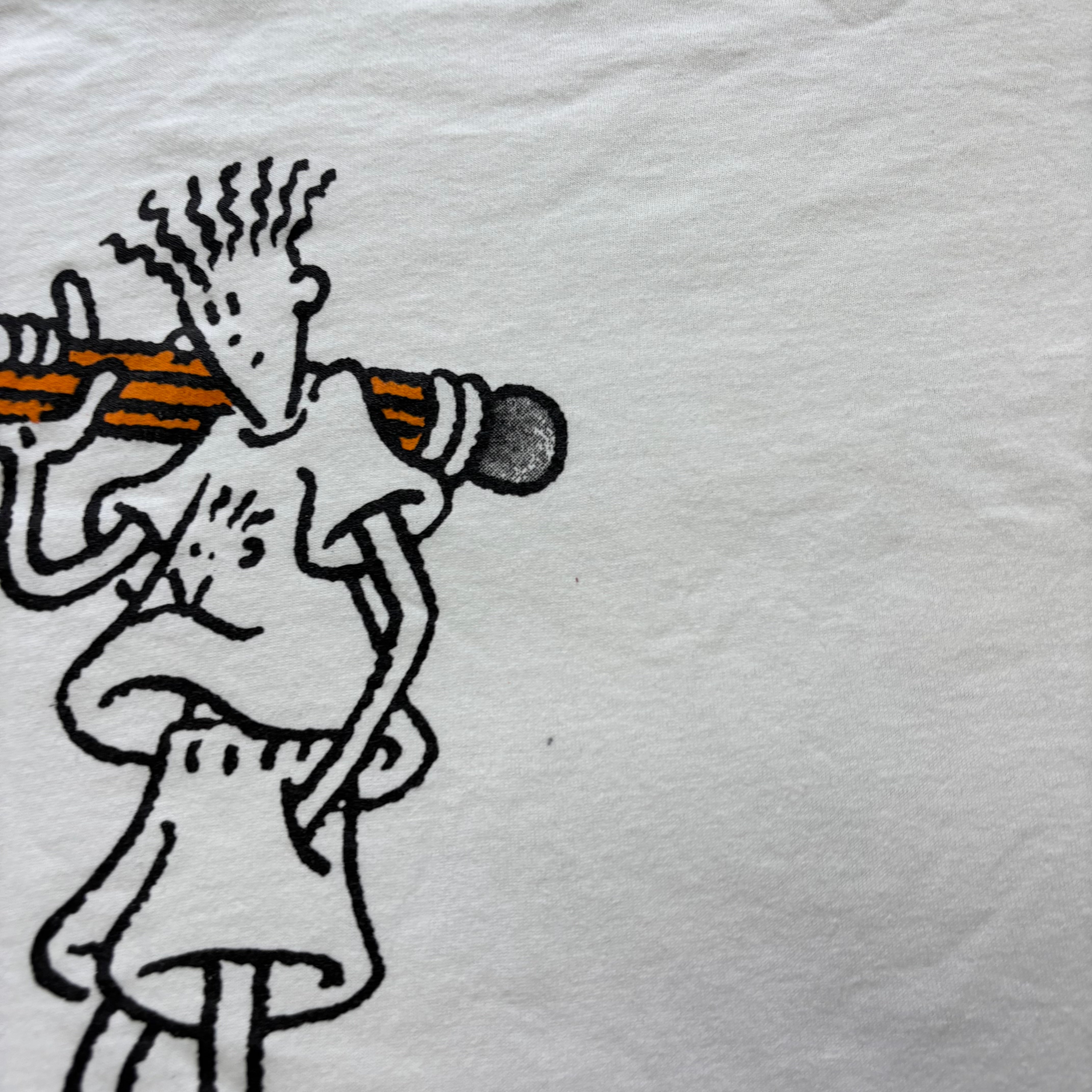 Vintage T Shirt Mens Large White Single Stitch Graphic Print 90s Fido Dido