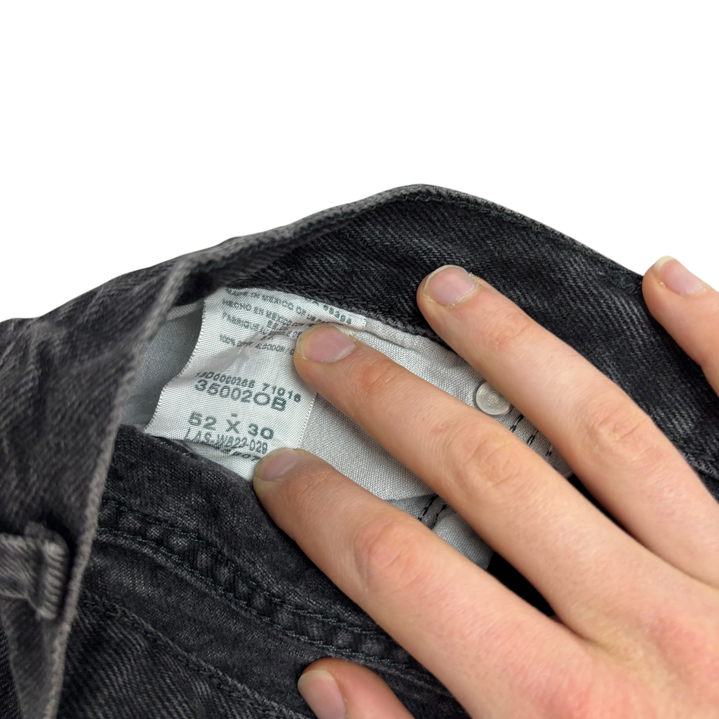 Wrangler Jeans W52 L30 Mens Black Baggy Relaxed Straight Fit Vintage Denim (E)