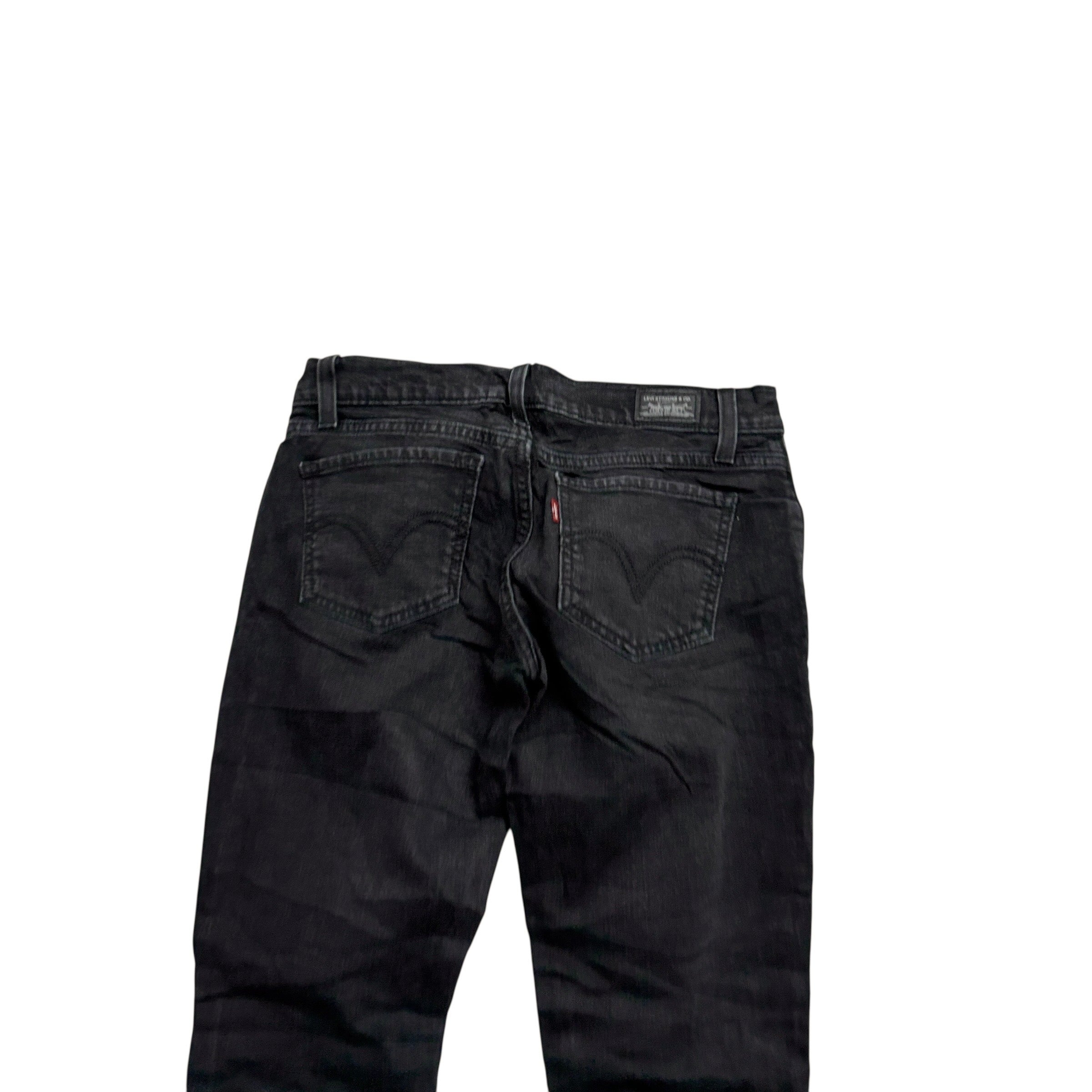 Levis 524 Jeans W29 L32 Womens Black Superlow Slim Fit Stretch Denim