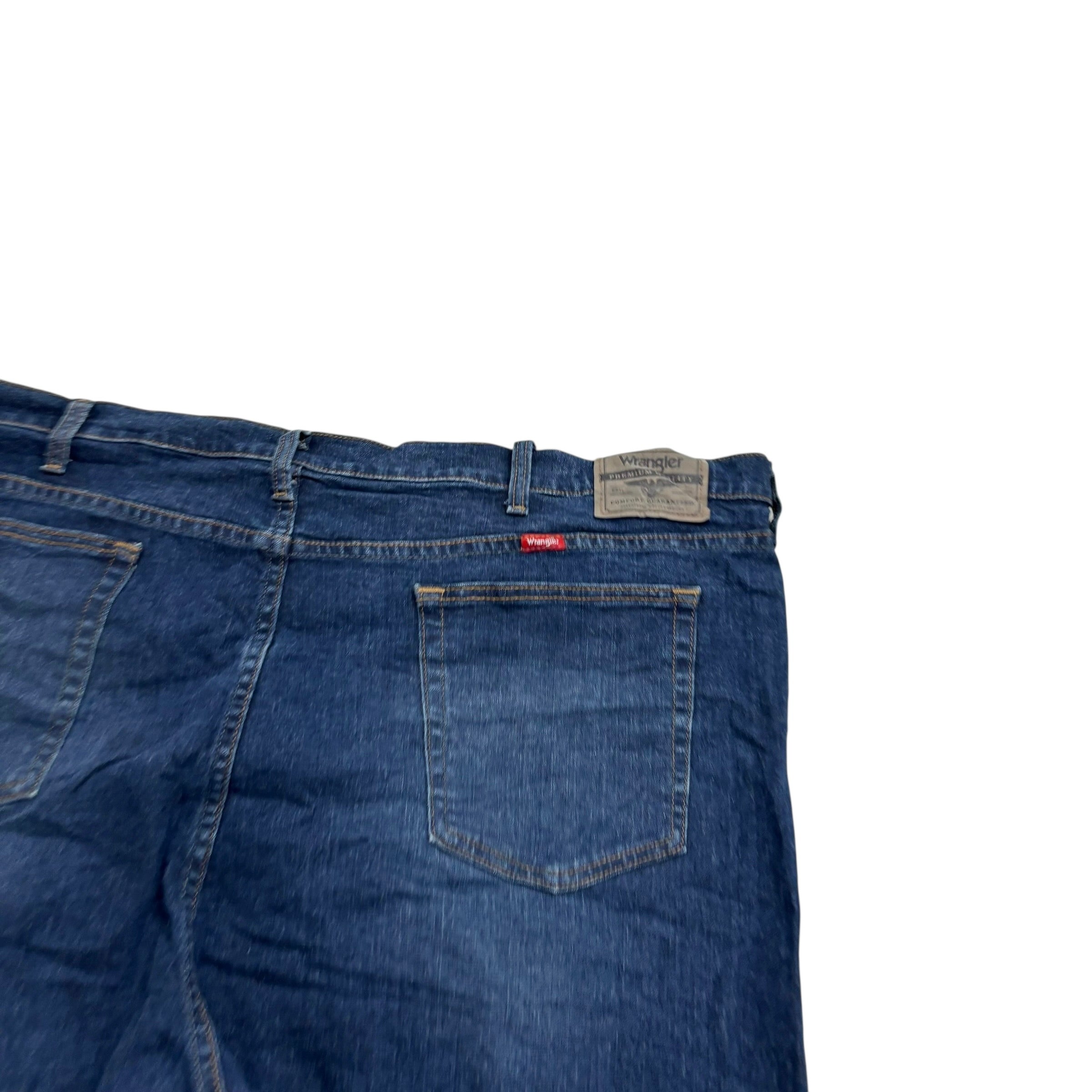 Wrangler Jeans W48 L30 Mens Dark Blue Relaxed Straight Fit Stretch Denim (E)