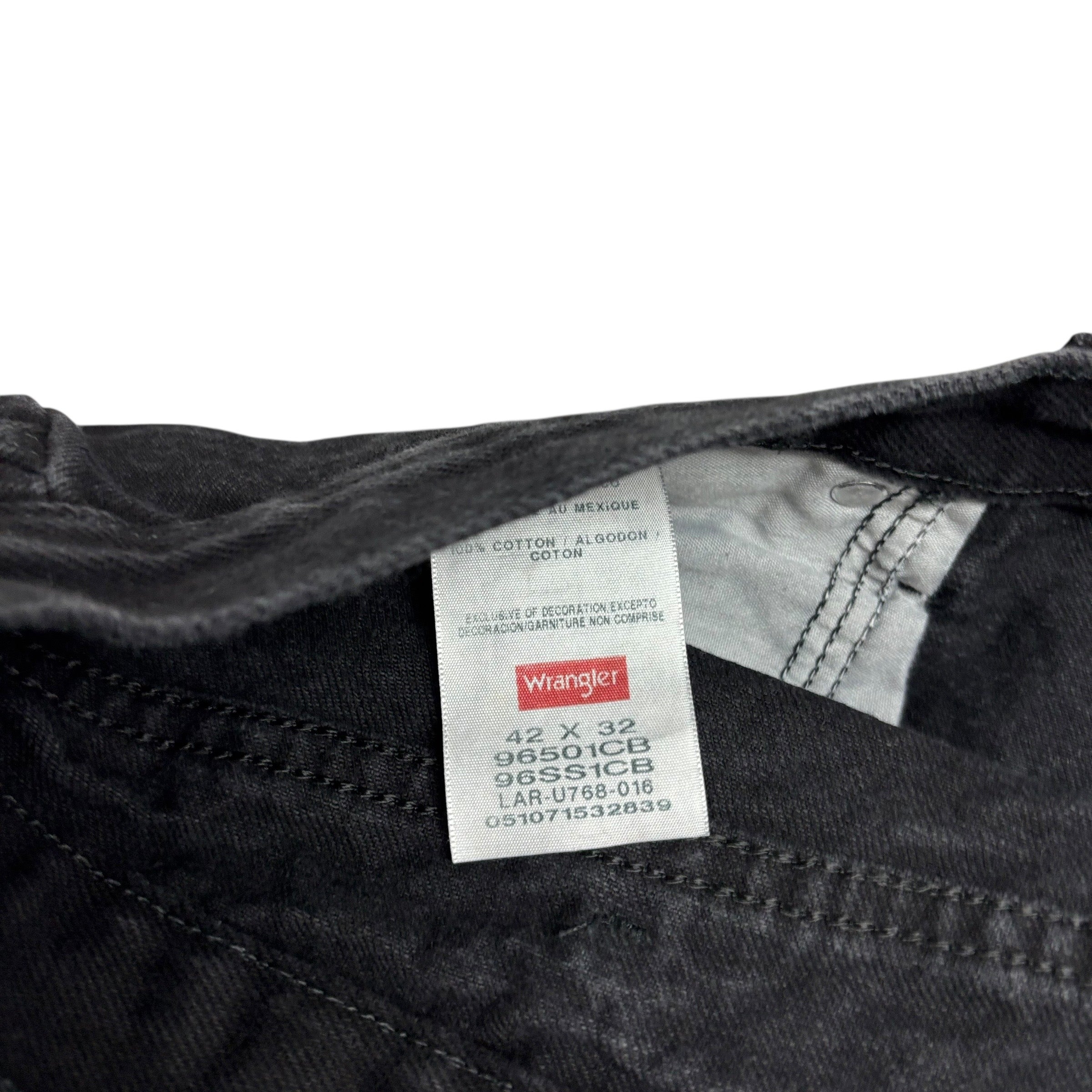 Wrangler Jeans W40 L32 Mens Black Regular Straight Fit Denim (E)