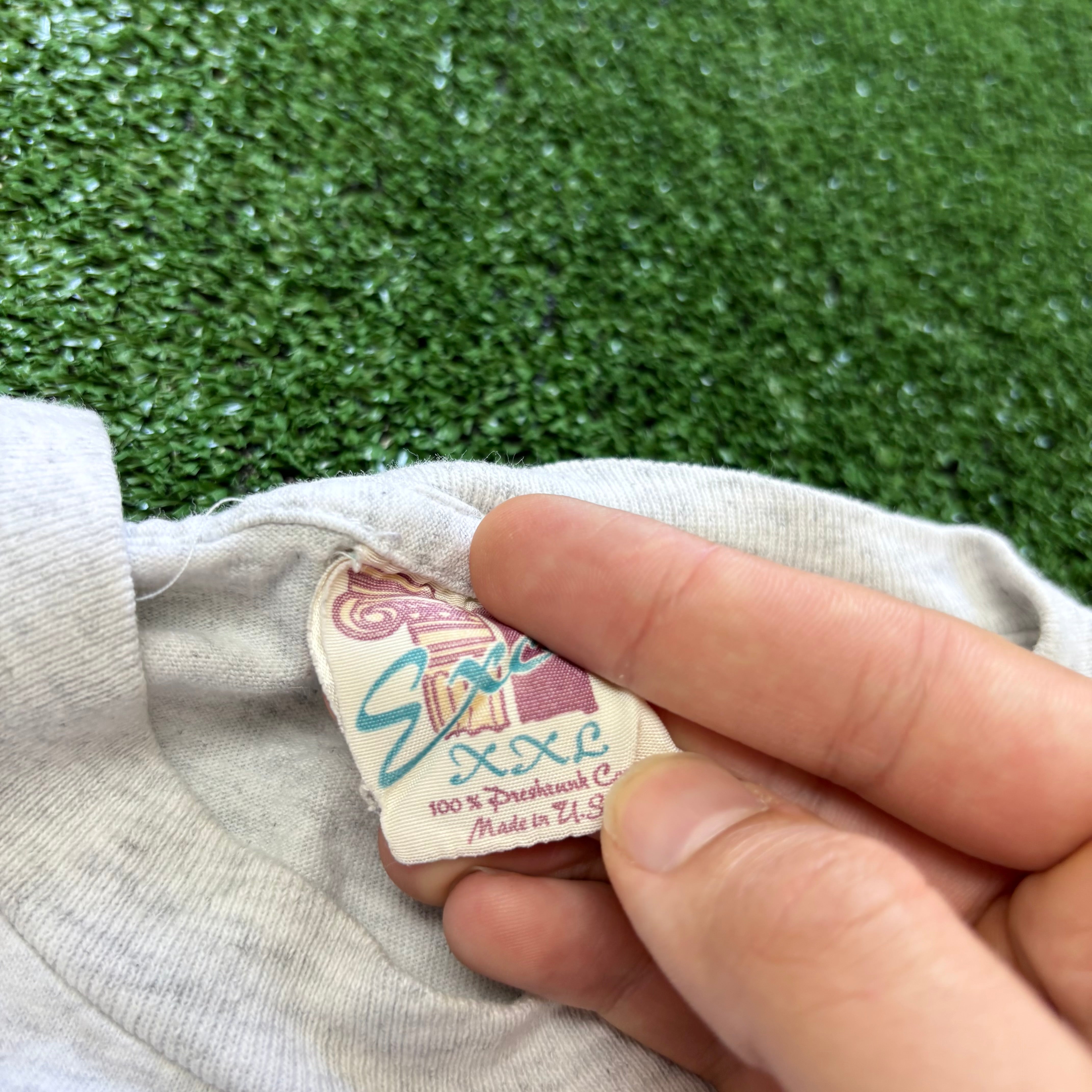 Vintage T Shirt Mens XXL Grey Single Stitch Graphic Print 90s Zoo