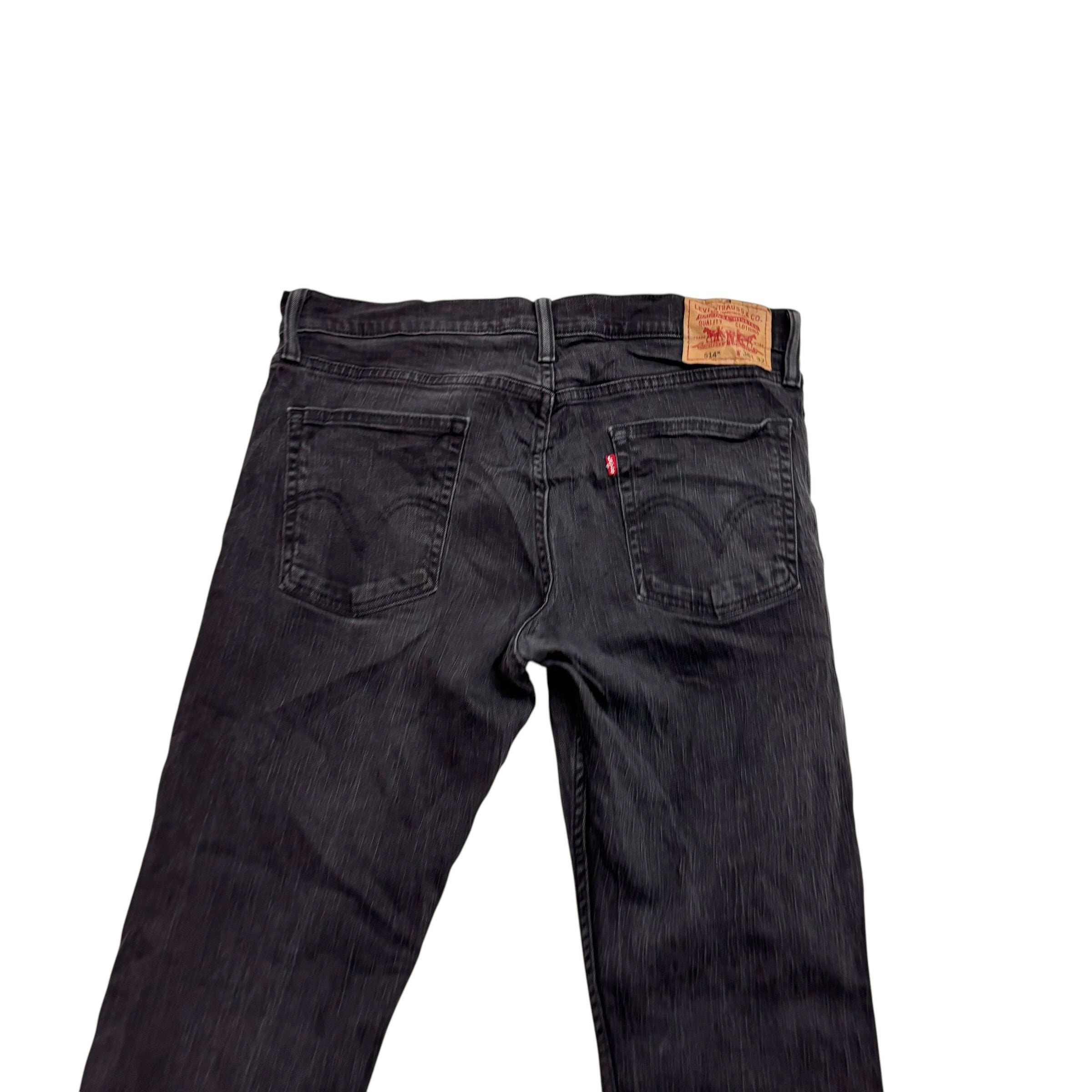 Levis 514 Jeans W36 L32 Mens Black Regular Straight Fit Stretch Denim