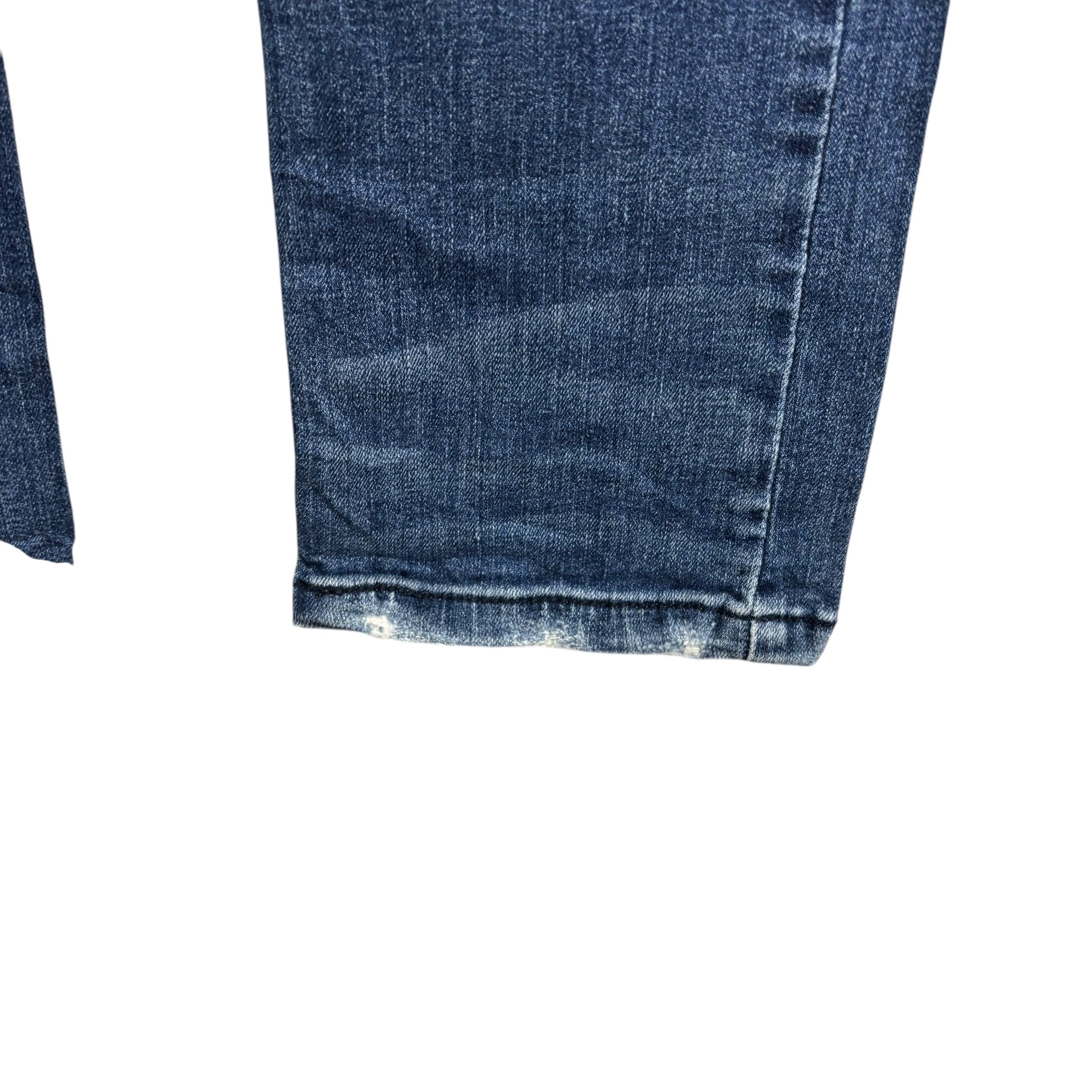 Levis 524 Jeans W23 L32 Womens Mid Blue Superlow Slim Fit Stretch Y2K Denim