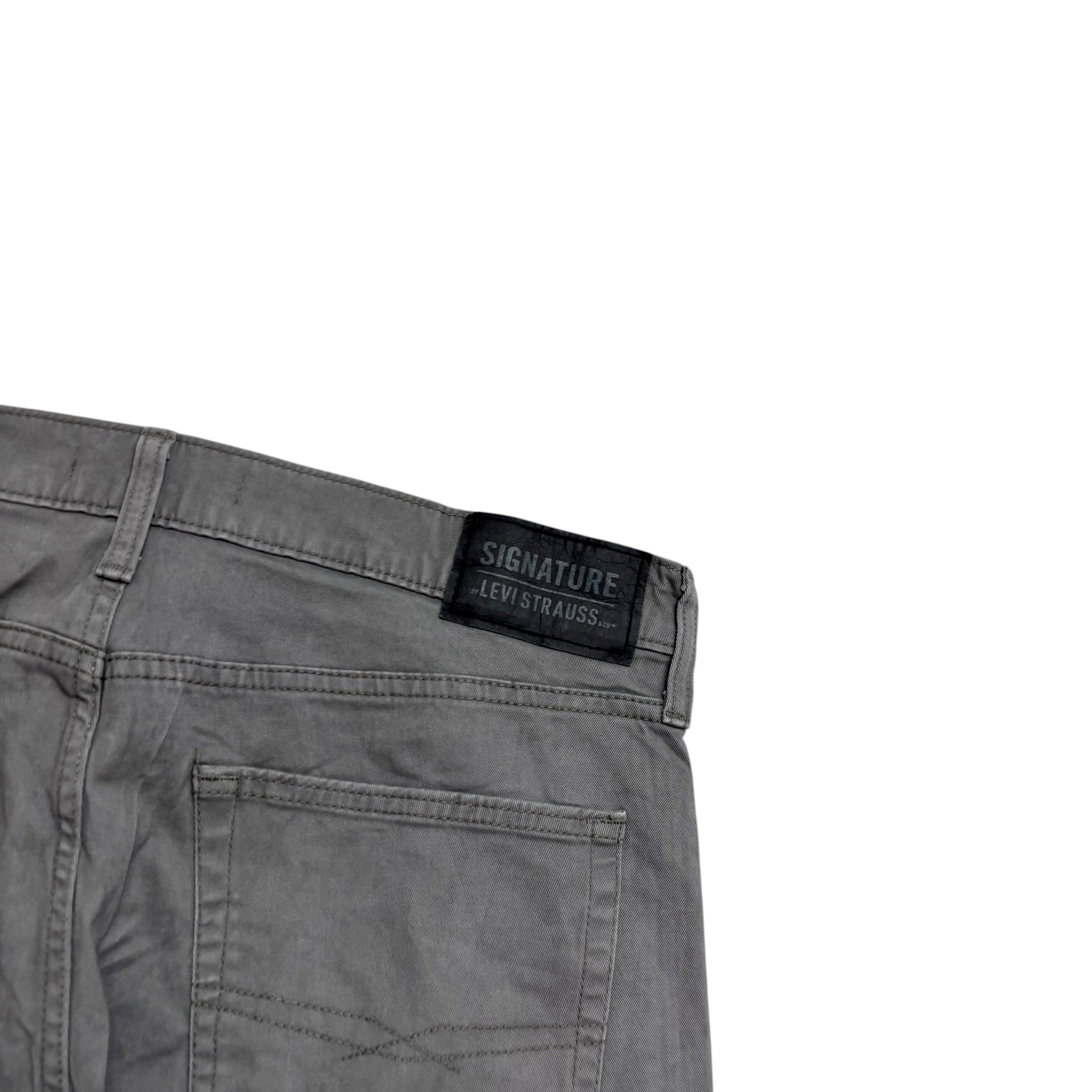 Levis Signature Trousers W35 L31 Mens Grey Athletic Fit Stretch Pants (E)