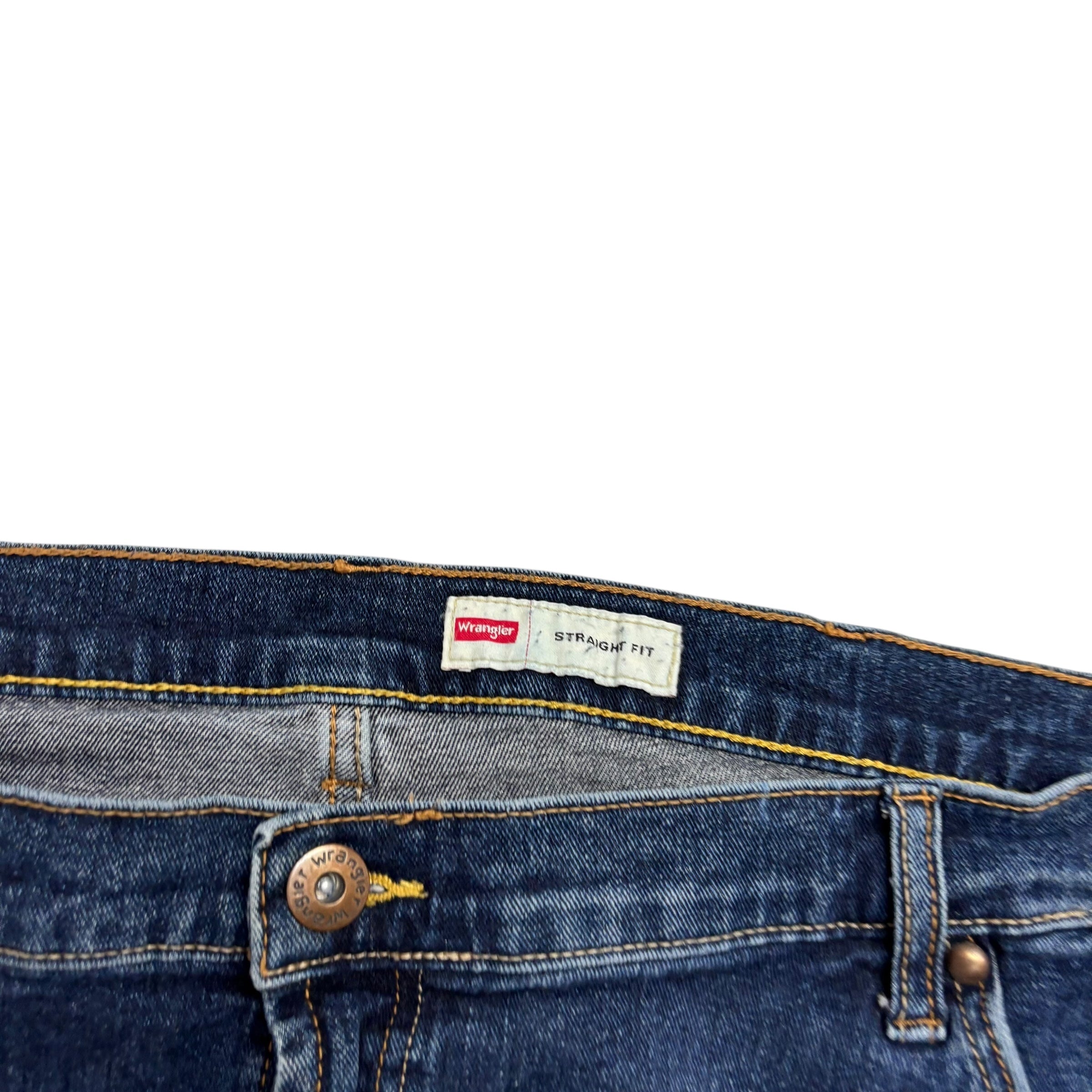 Wrangler Jeans W42 L30 Mens Dark Blue Slim Straight Fit Stretch Denim (E)