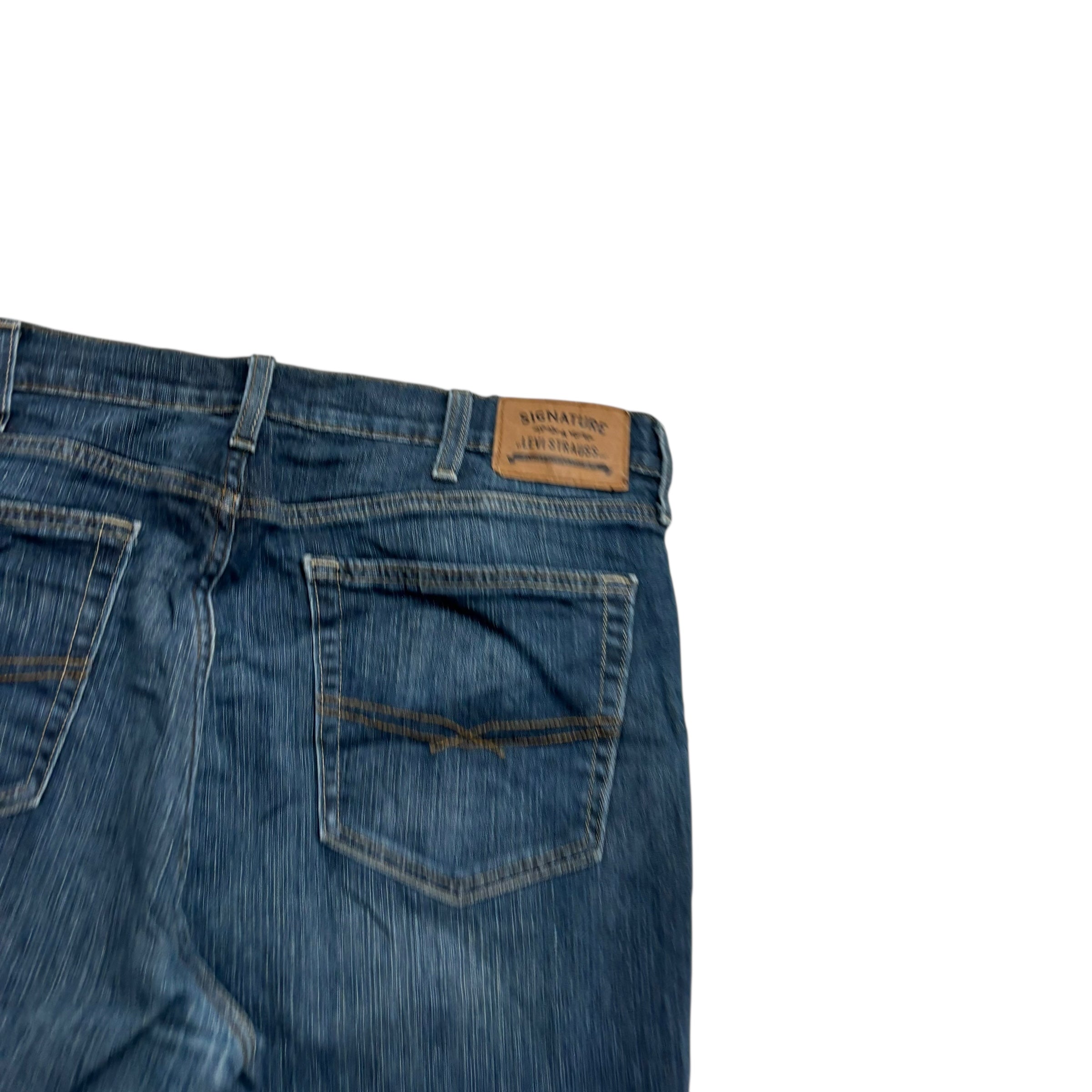 Levis Signature Jeans W38 L33 Mens Dark Blue Athletic Tapered Fit Stretch (E)