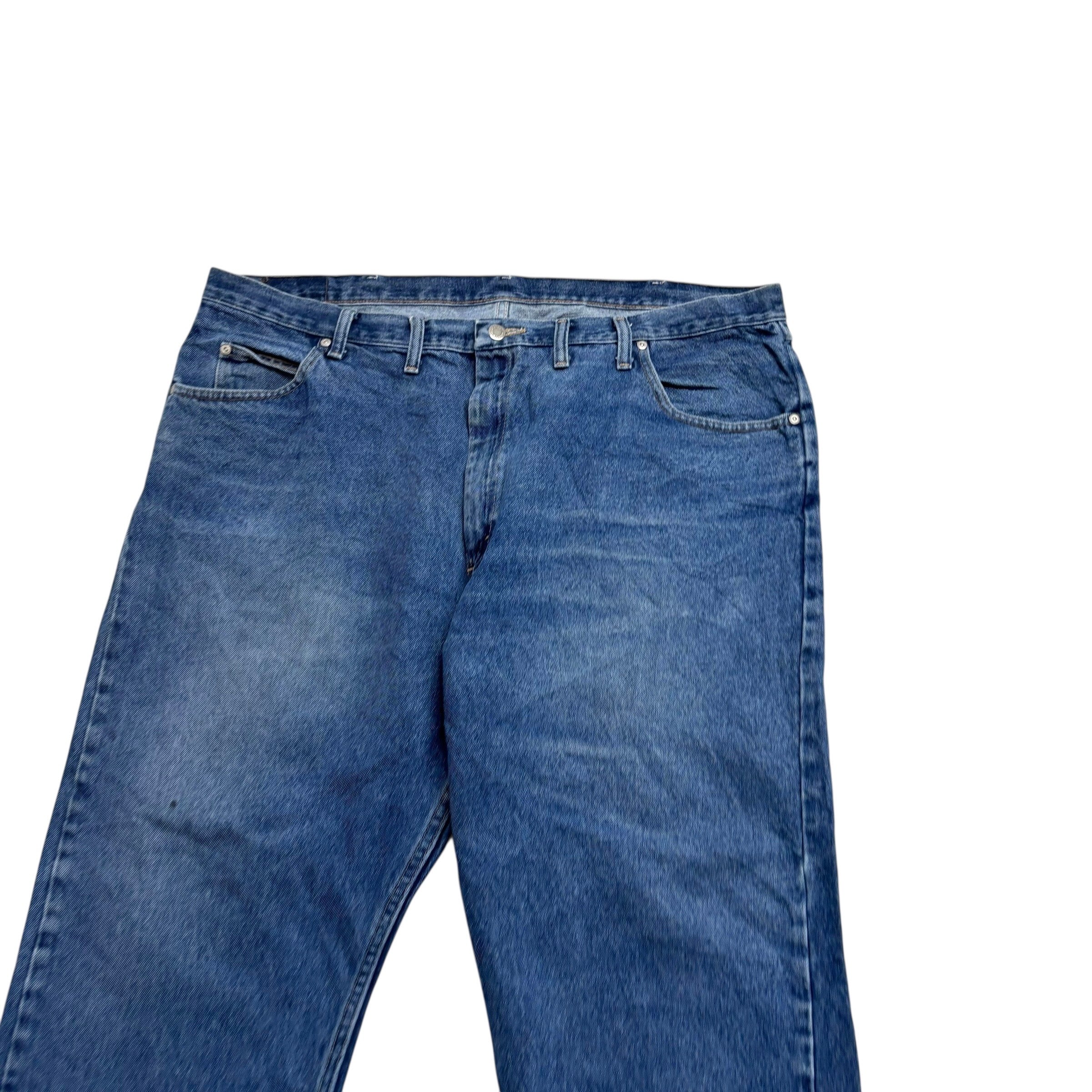 Wrangler Jeans W44 L29 Mens Mid Blue Relaxed Straight Fit Denim