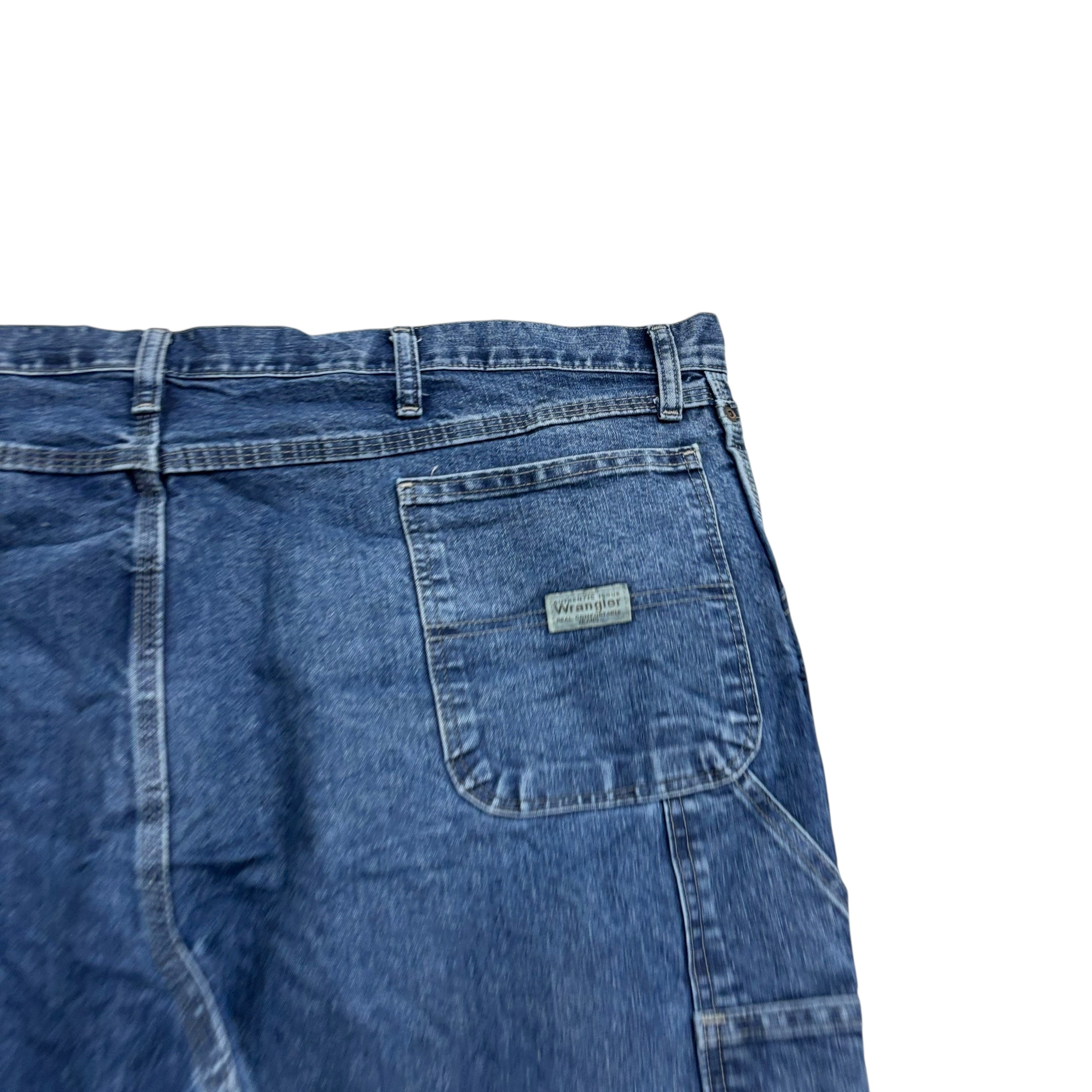 Wrangler Carpenter Jeans W46 L30 Mens Mid Blue Relaxed Straight Fit Denim (E)