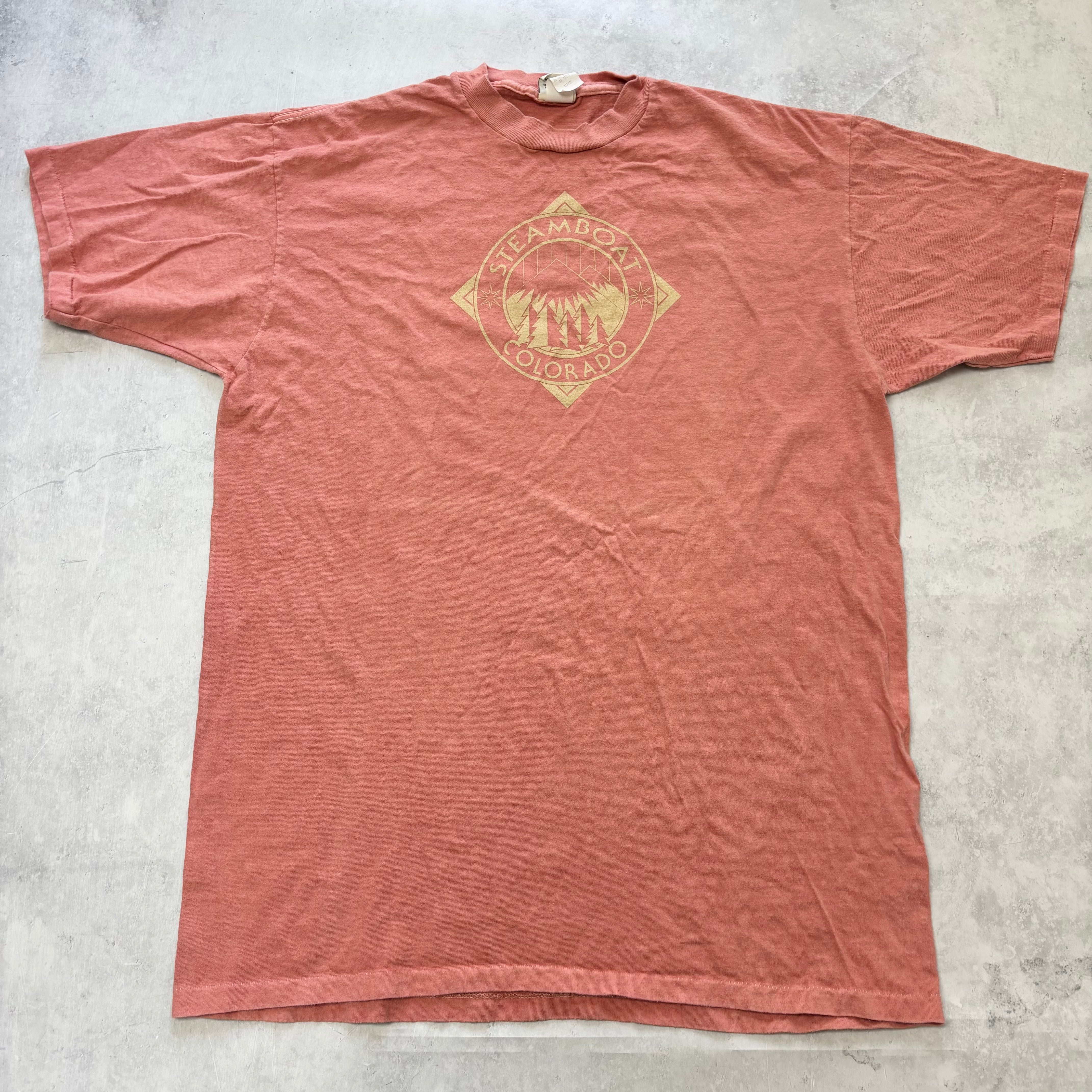 Vintage T Shirt Mens XL Pink Single Stitch Graphic Print 90s Tourist (E)