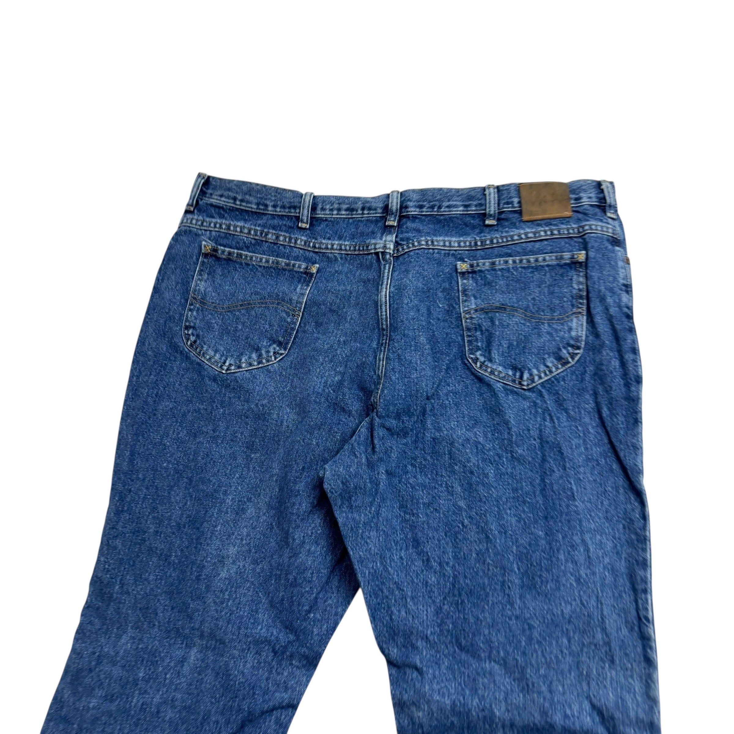 Lee Jeans W42 L30 Mens Regular Straight Fit Mid Blue Vintage Denim 90s (E)