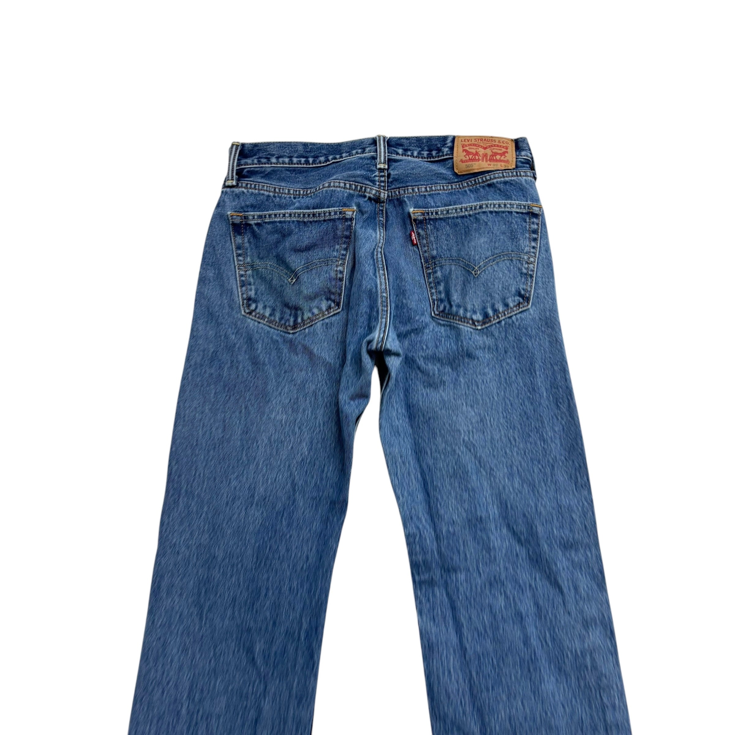 Levis 505 Jeans W31 L32 Mens Mid Blue Regular Straight Fit Denim