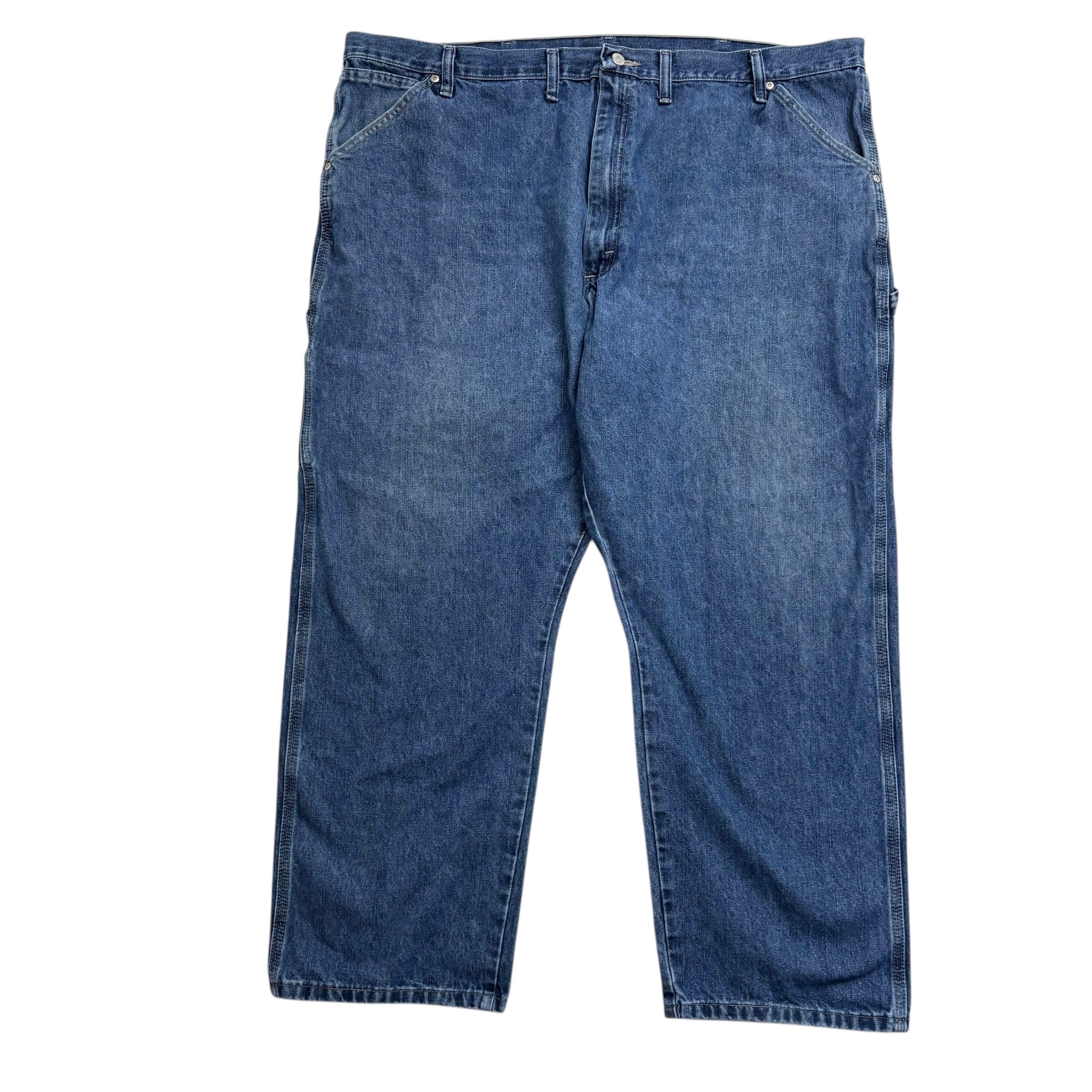 Wrangler Carpenter Jeans W46 L30 Mens Mid Blue Relaxed Straight Fit Denim