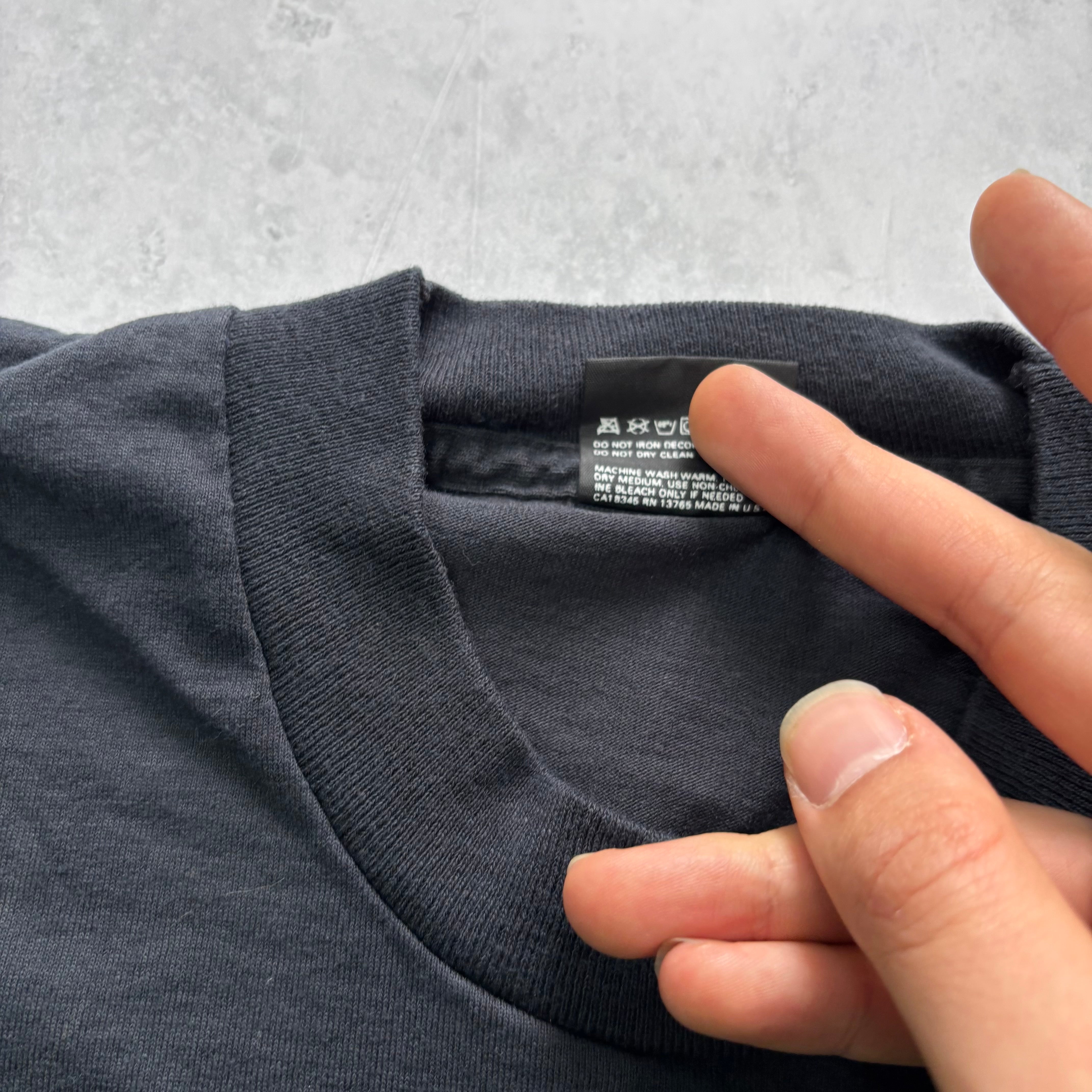 Vintage T Shirt Mens Medium Black Single Stitch Graphic Print 90s USA