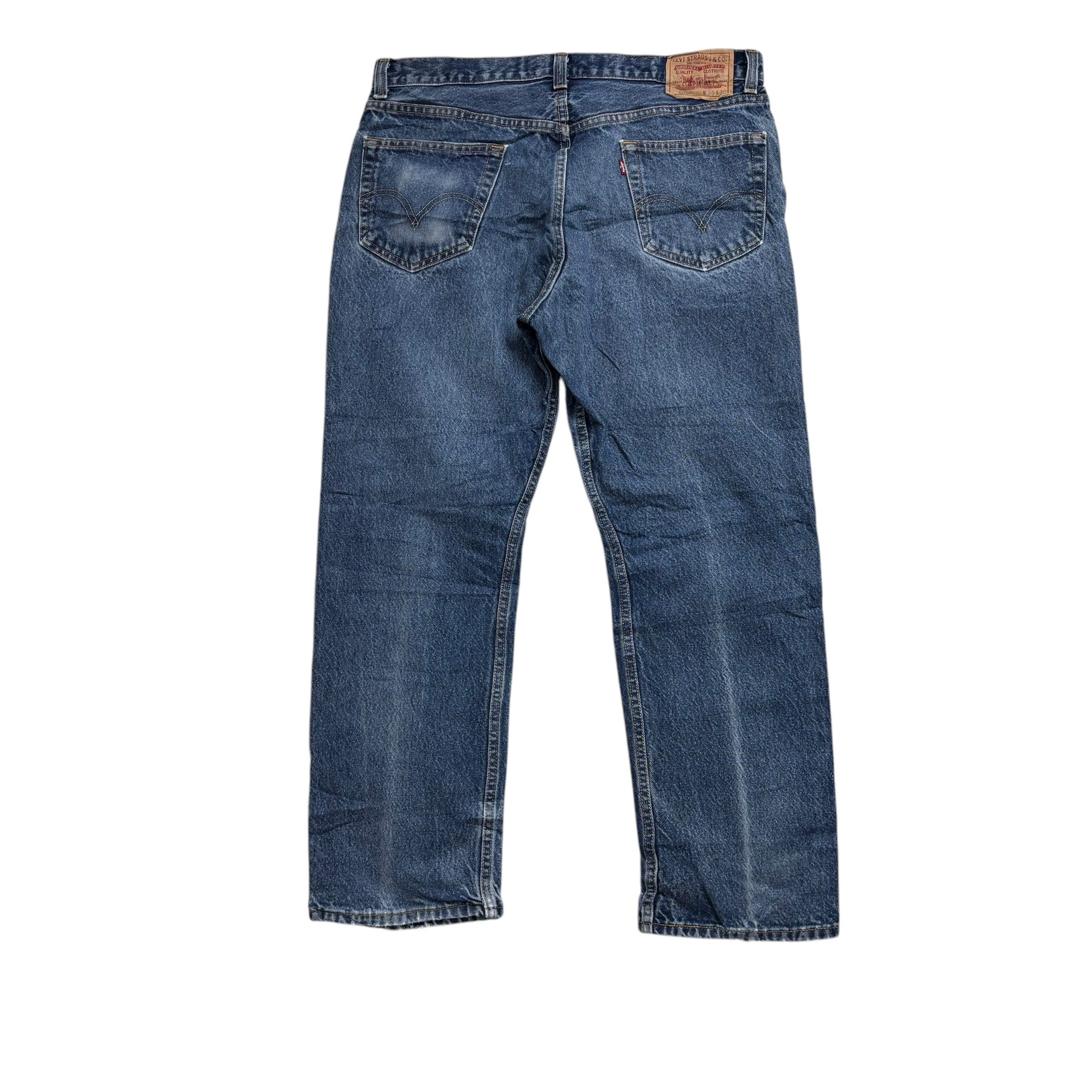 Levis 505 Jeans W36 L30 Mens Mid Blue Regular Straight Fit Vintage Denim