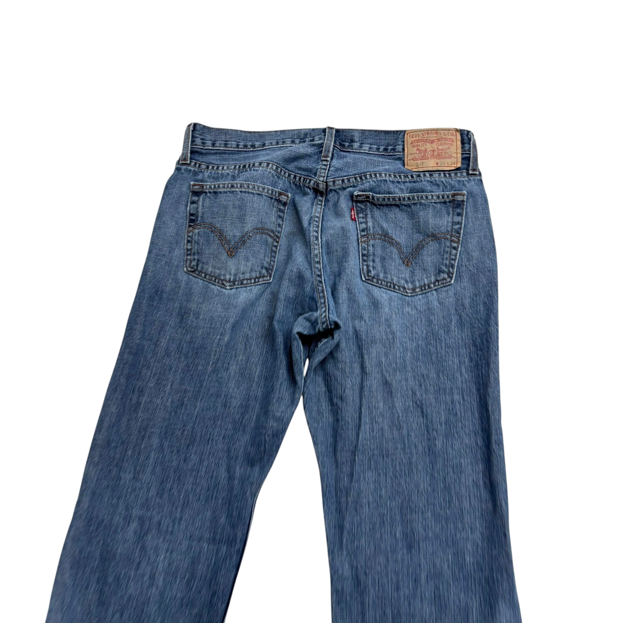 Levis 527 Jeans W34 L34 Mens Mid Blue Regular Bootcut Fit Vintage Denim