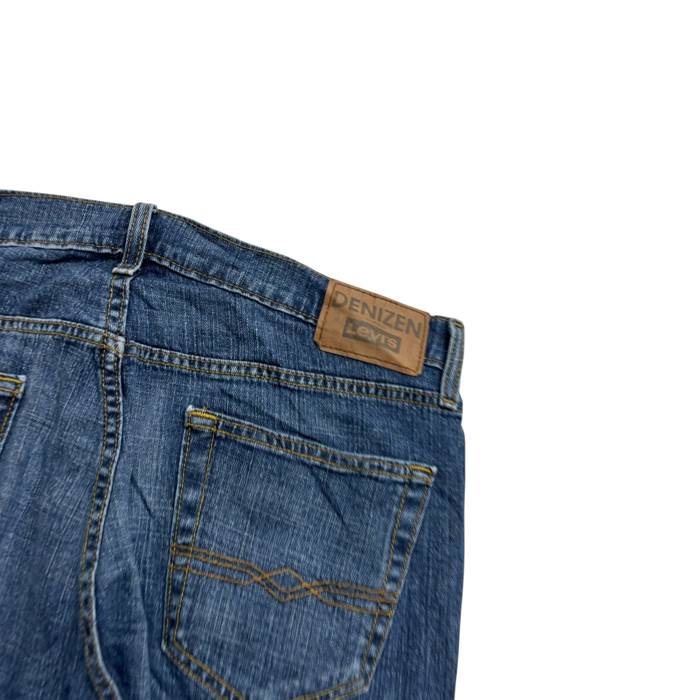 Levis Denizen Jeans W36 L32 Mens Mid Blue Relaxed Straight Fit Stretch (E)