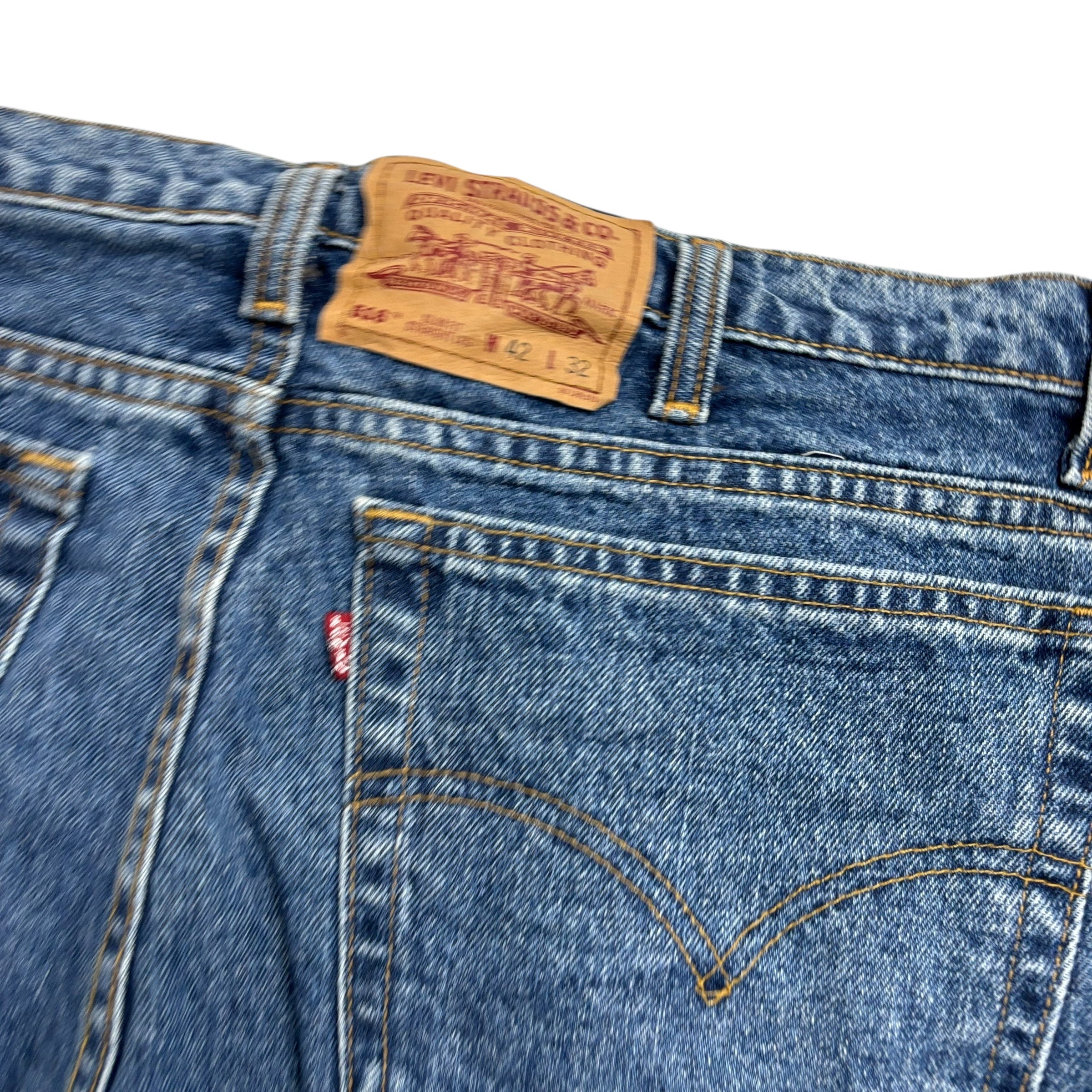 Levis 516 Jeans W40 L32 Mens Mid Blue Regular Straight Fit Vintage Denim (E)
