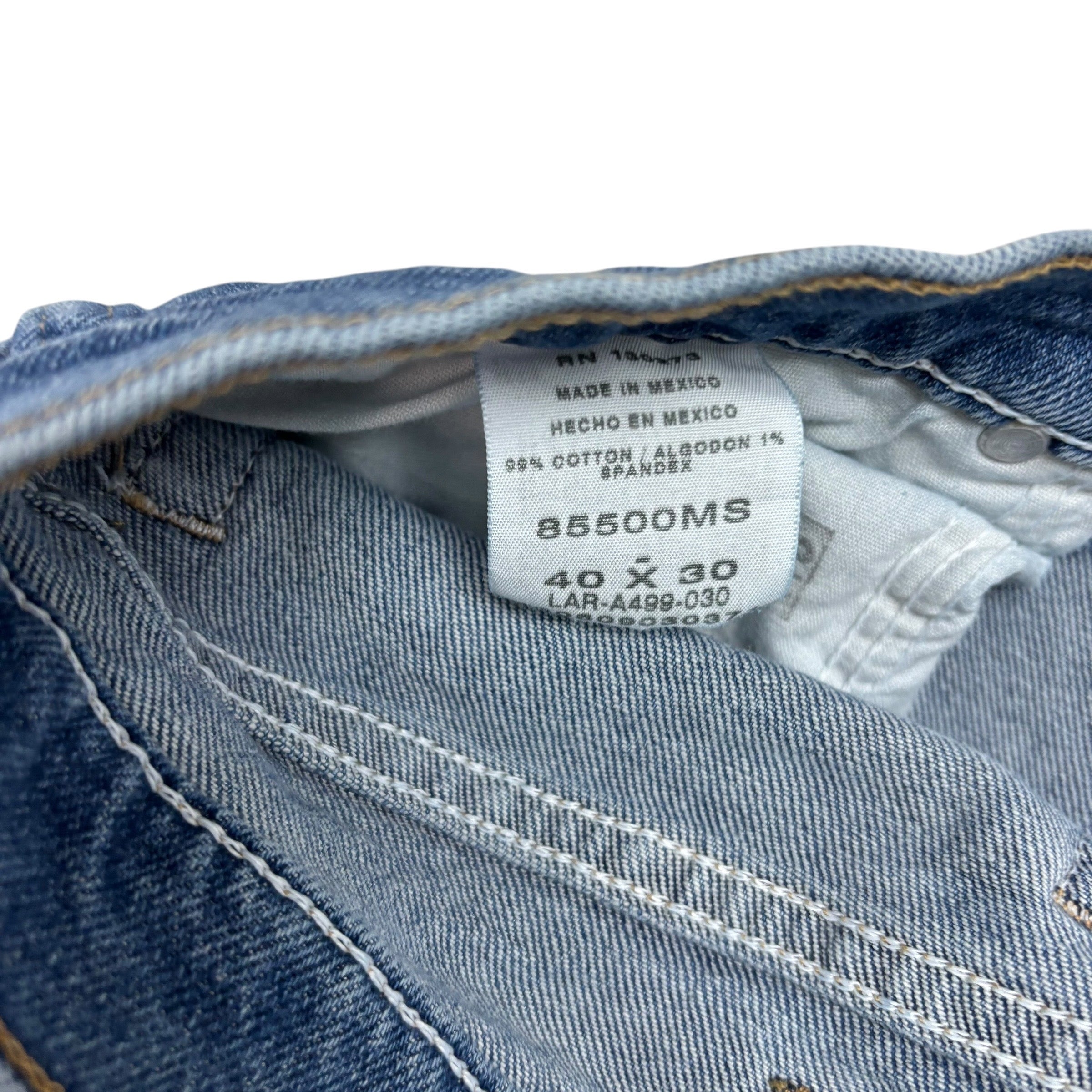 Wrangler Jeans W40 L30 Mens Mid Blue Regular Straight Fit Stretch Denim (E)