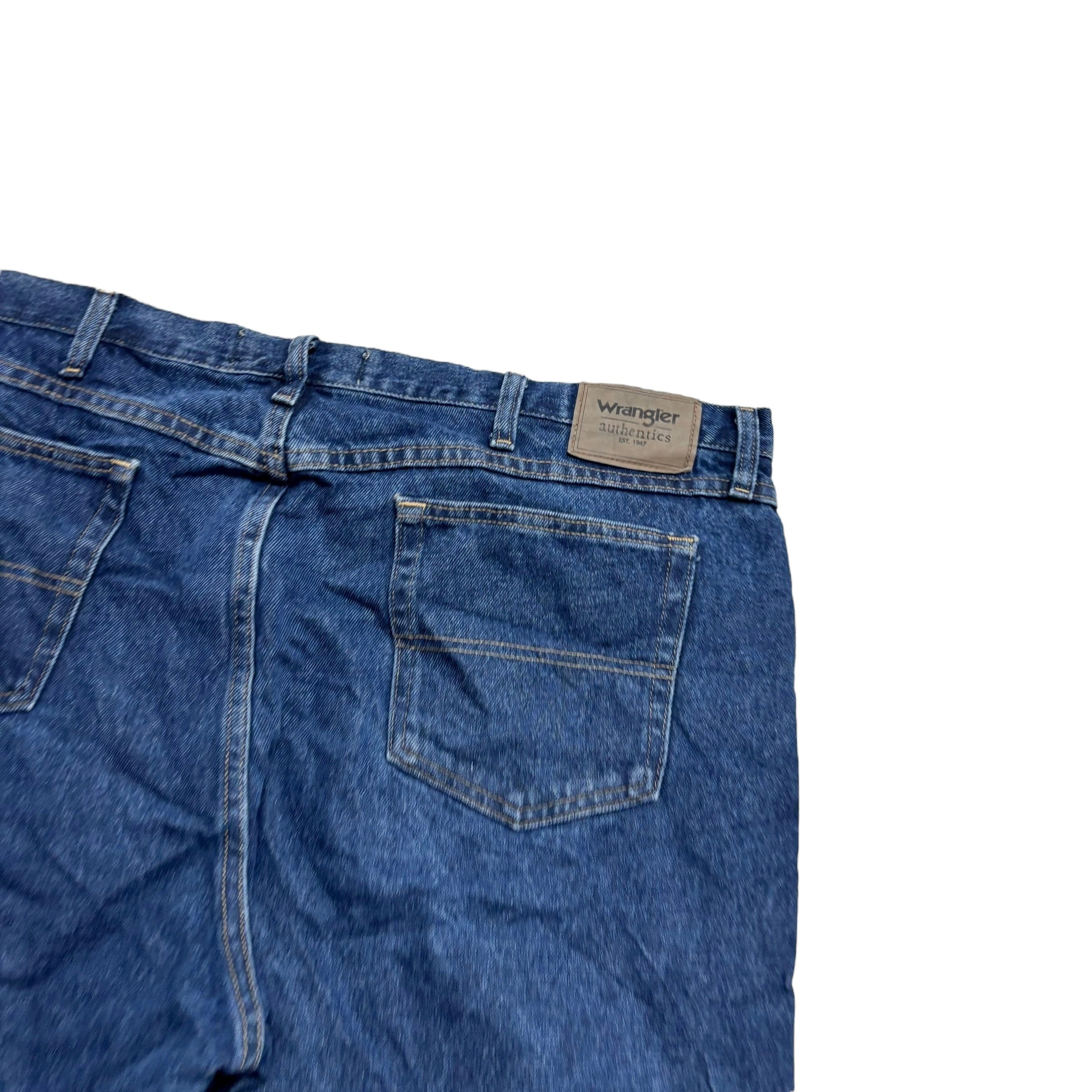 Wrangler Jeans W42 L32 Mens Dark Blue Relaxed Straight Fit Denim (E)